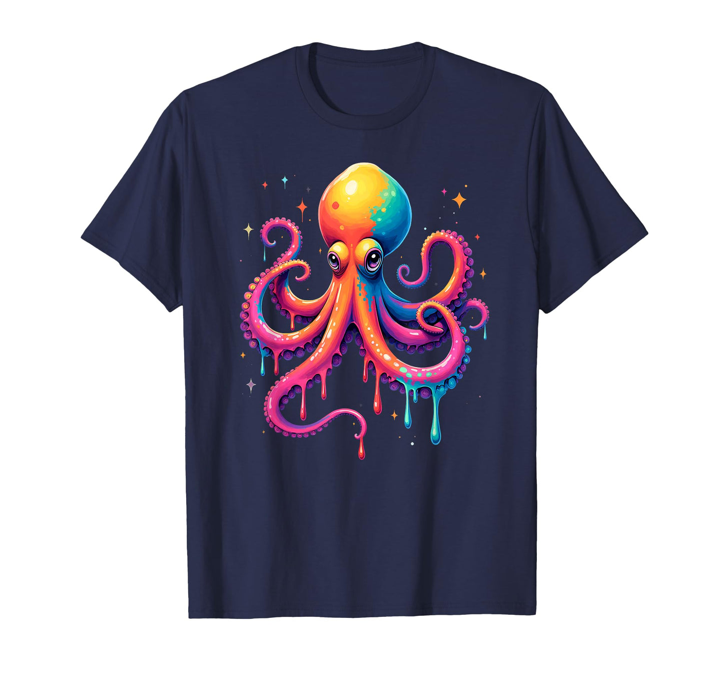 Aesthetic Rainbow Dripping Octopus T-Shirt