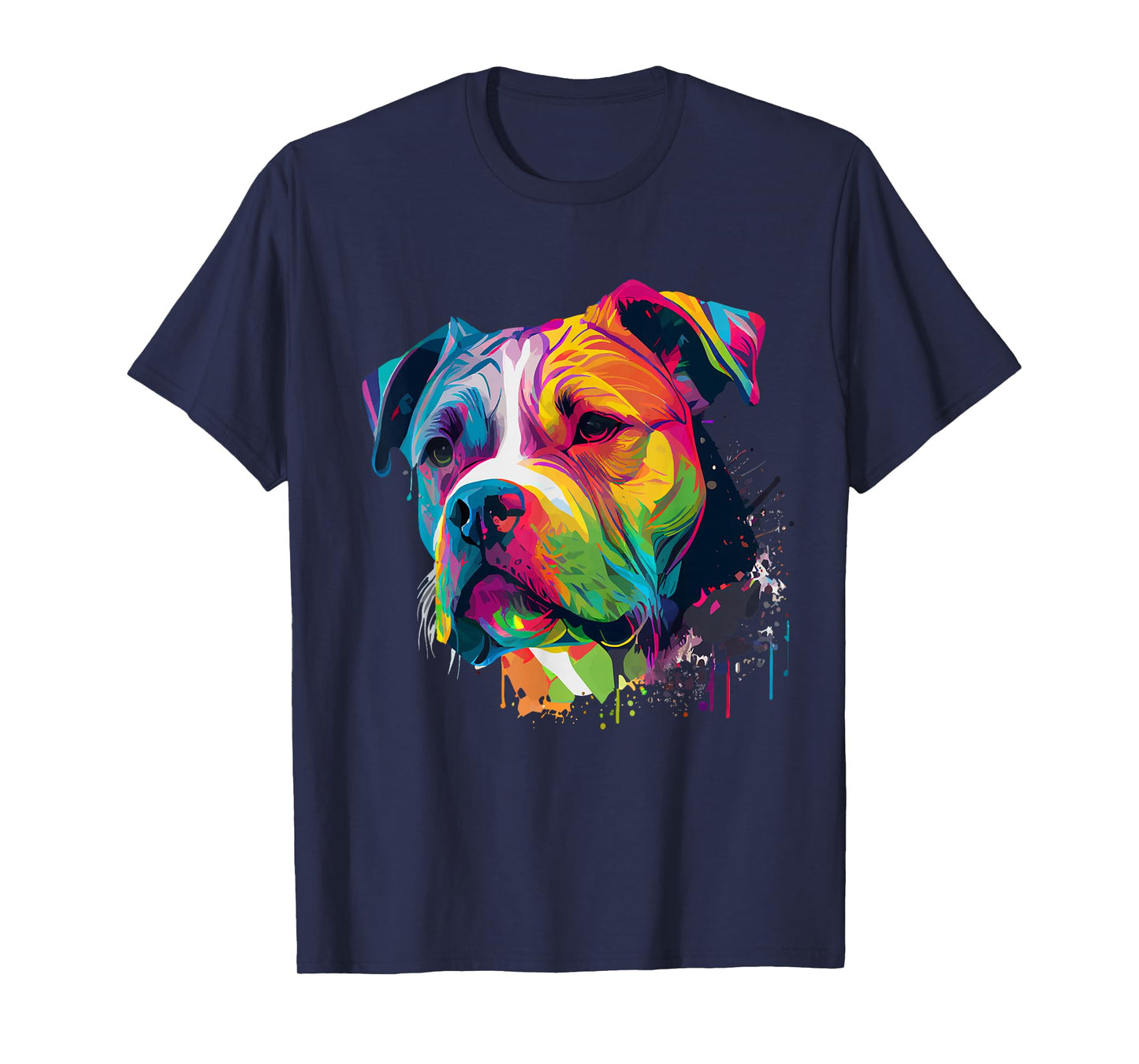 Colorful American Bulldog American Bully Men Women T-Shirt