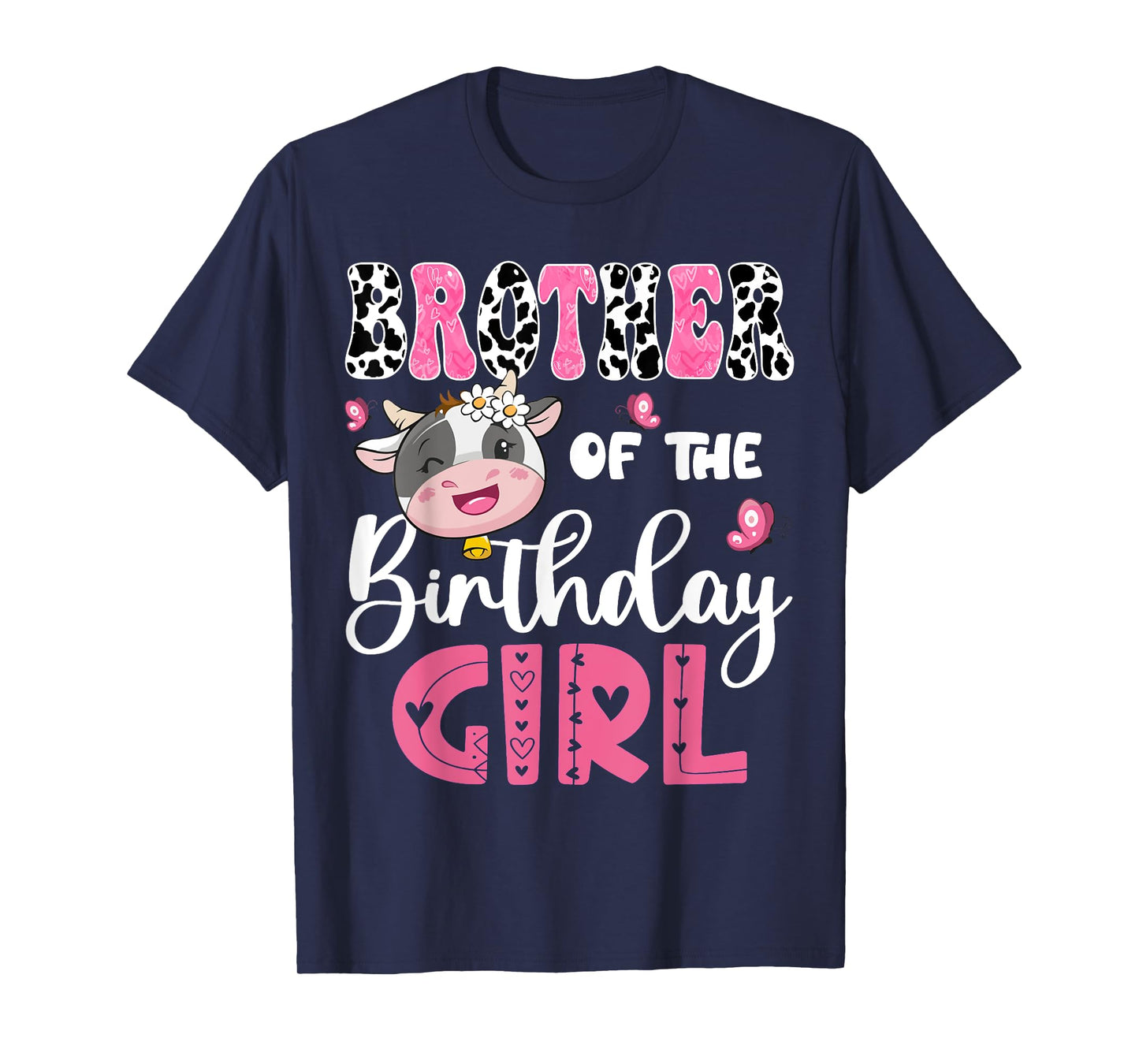 Brother Of The Birthday Girl Farm Cow 1St Birthday Party T-Shirt