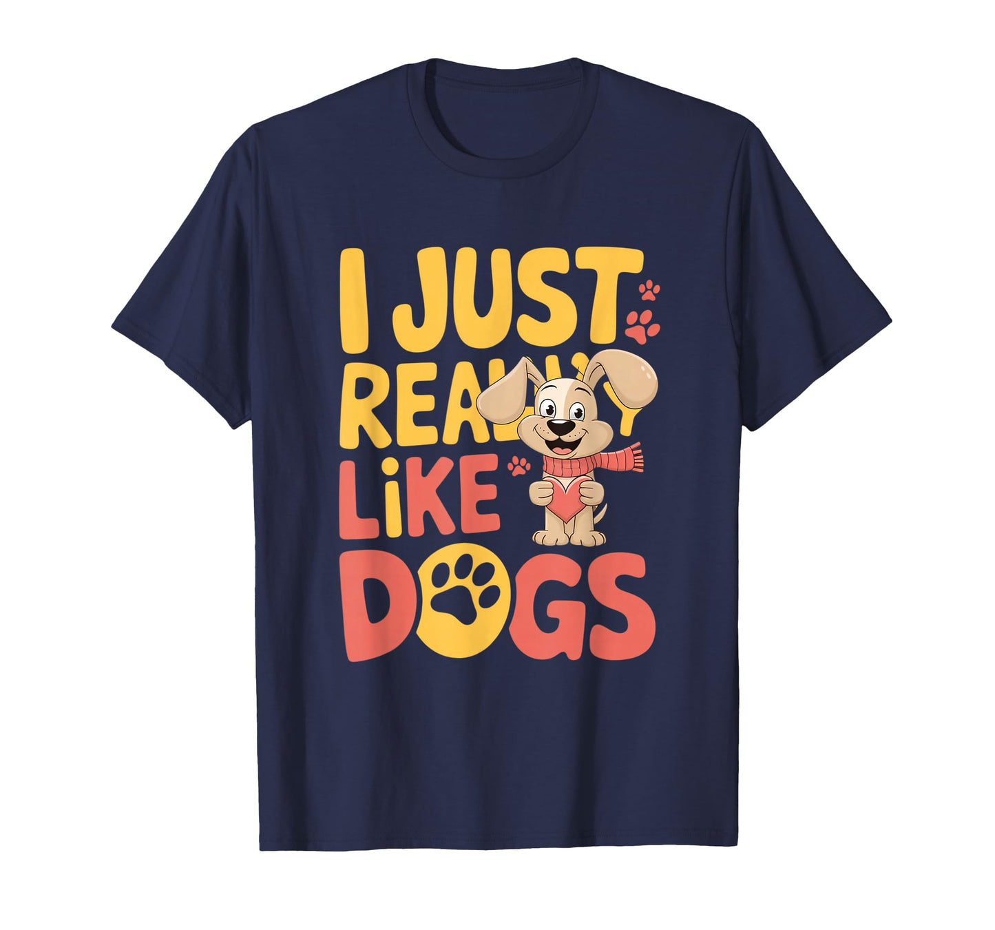 I Just Really Like Dogs Cute Cartoon Puppy Heart Hat T-Shirt
