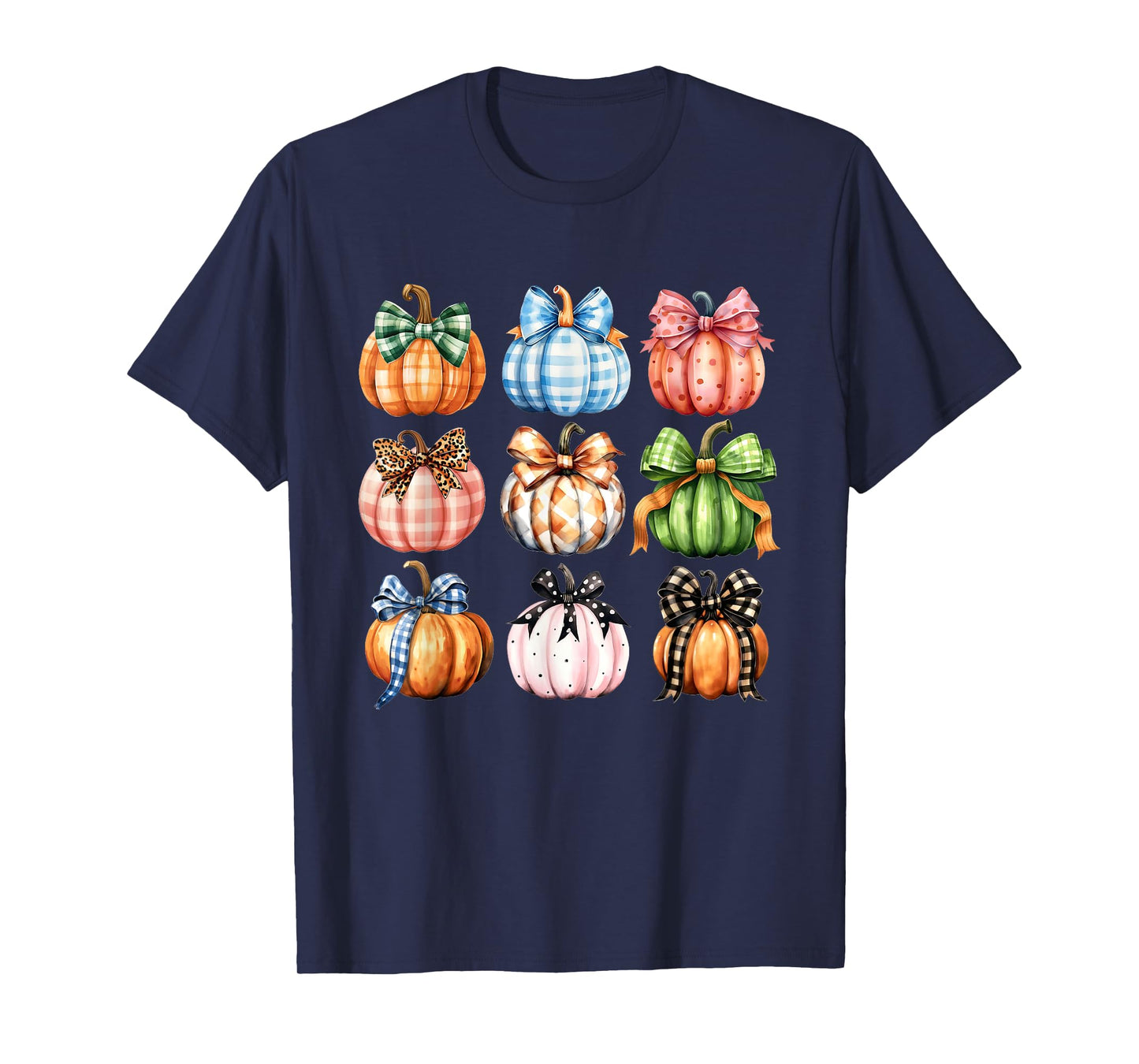 Funny Halloween Coquette Bow Pumpkin Autumn Thanksgiving T-Shirt