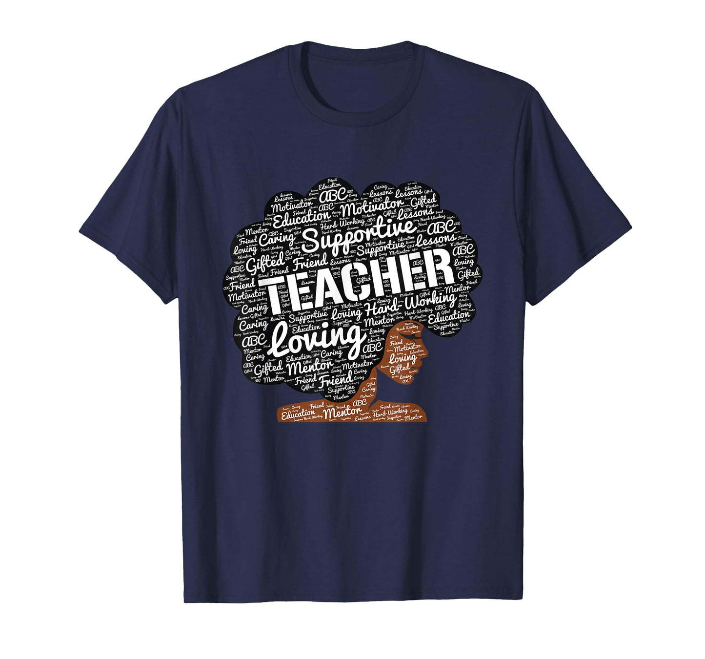 African American Black Teacher Educator Afro Words T-Shirt