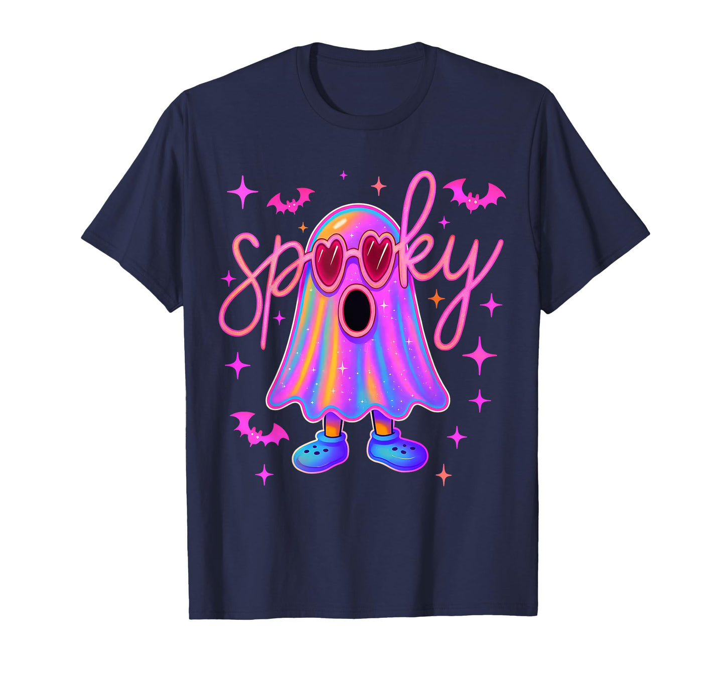 HUGvyn Halloween: Cute Spooky Booing Ghost Girl Sunglasses T-Shirt