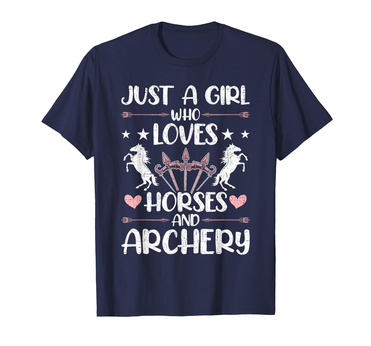 Girl Who Loves Horses And Archery Archers Bowhunter T-Shirt