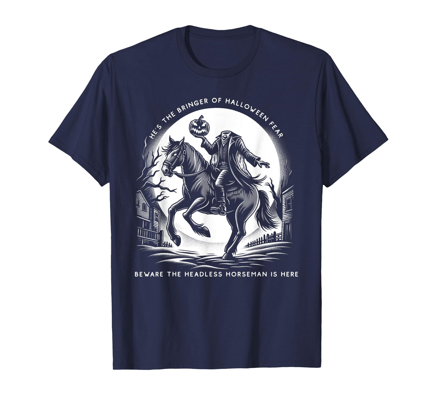 Headless Horseman Pumpkin Face Happy Halloween Sleepy Hollow T-Shirt