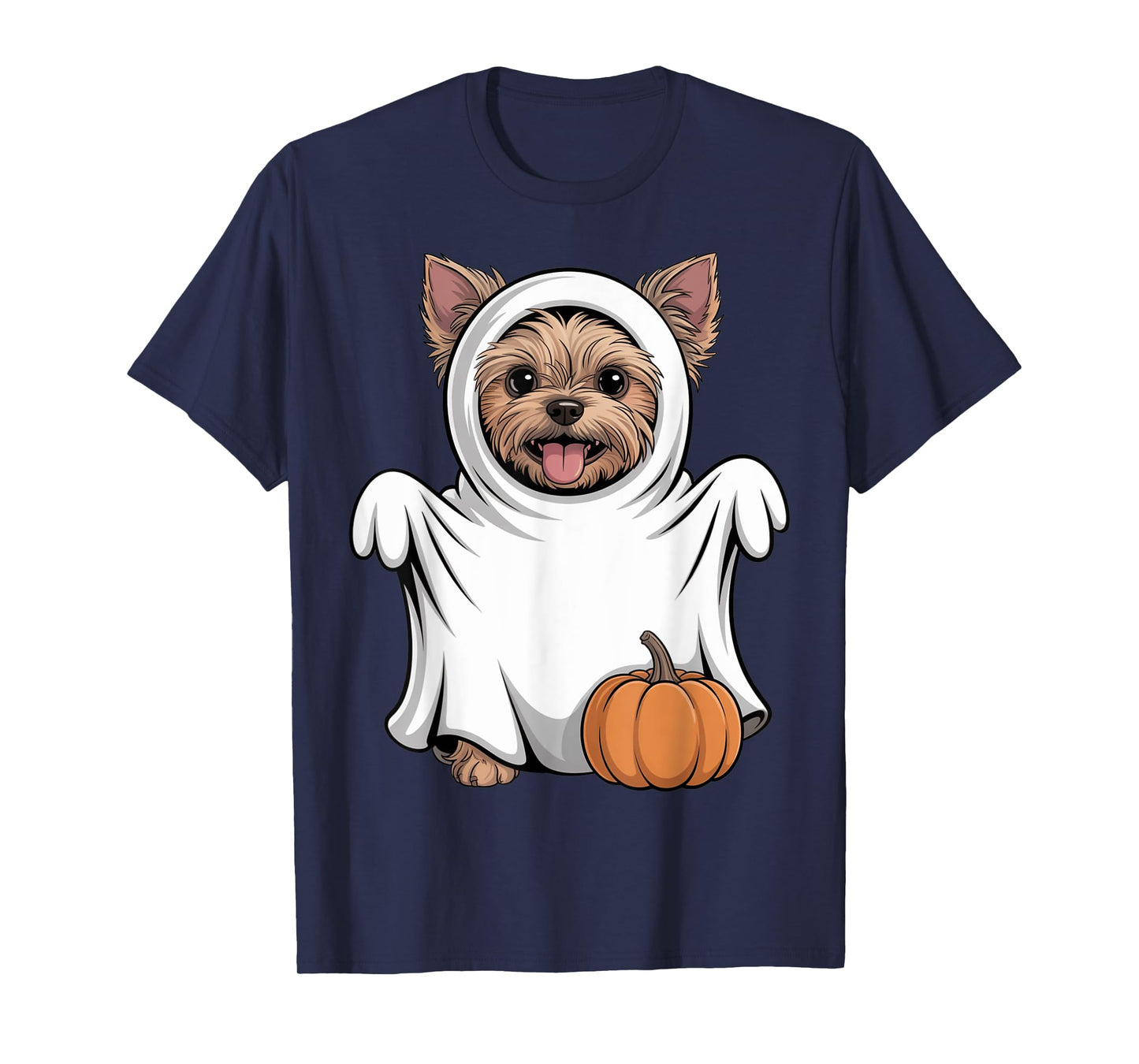 Yorkshire Terrier Ghost Pumpkin Halloween Fall Dog Lover T-Shirt