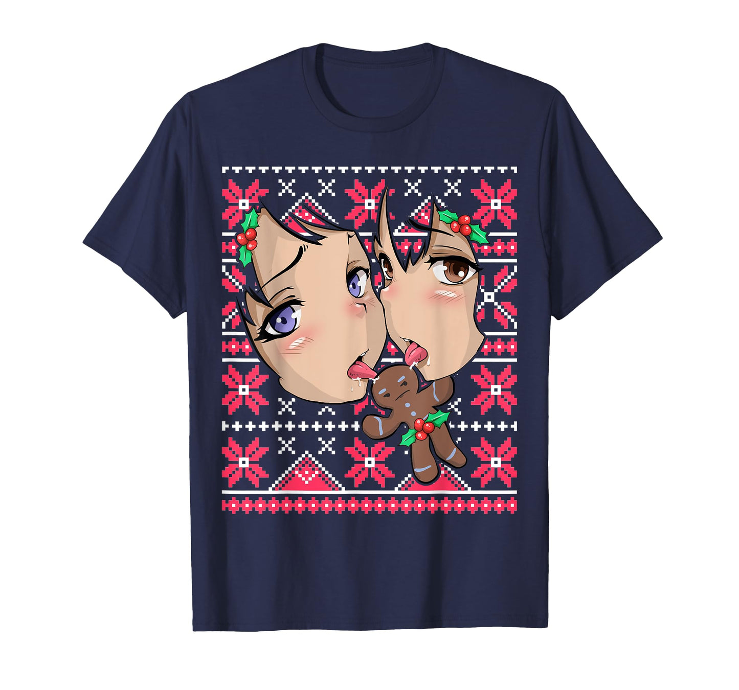 Ugly Christmas Otaku Ahegao Ecchi Etchi Lewd Hentai Kawaii T-Shirt