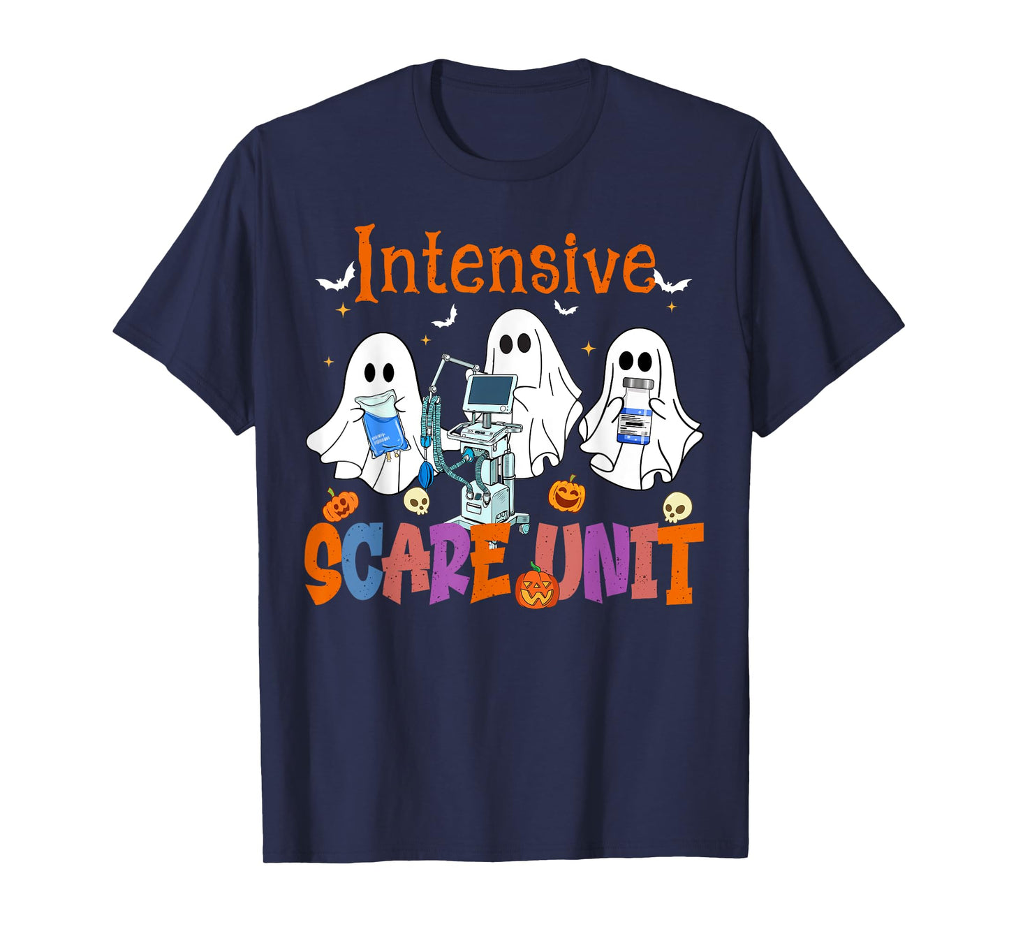 Halloween Intensive Care Scare Unit Ghost Nurse ICU Nursing T-Shirt