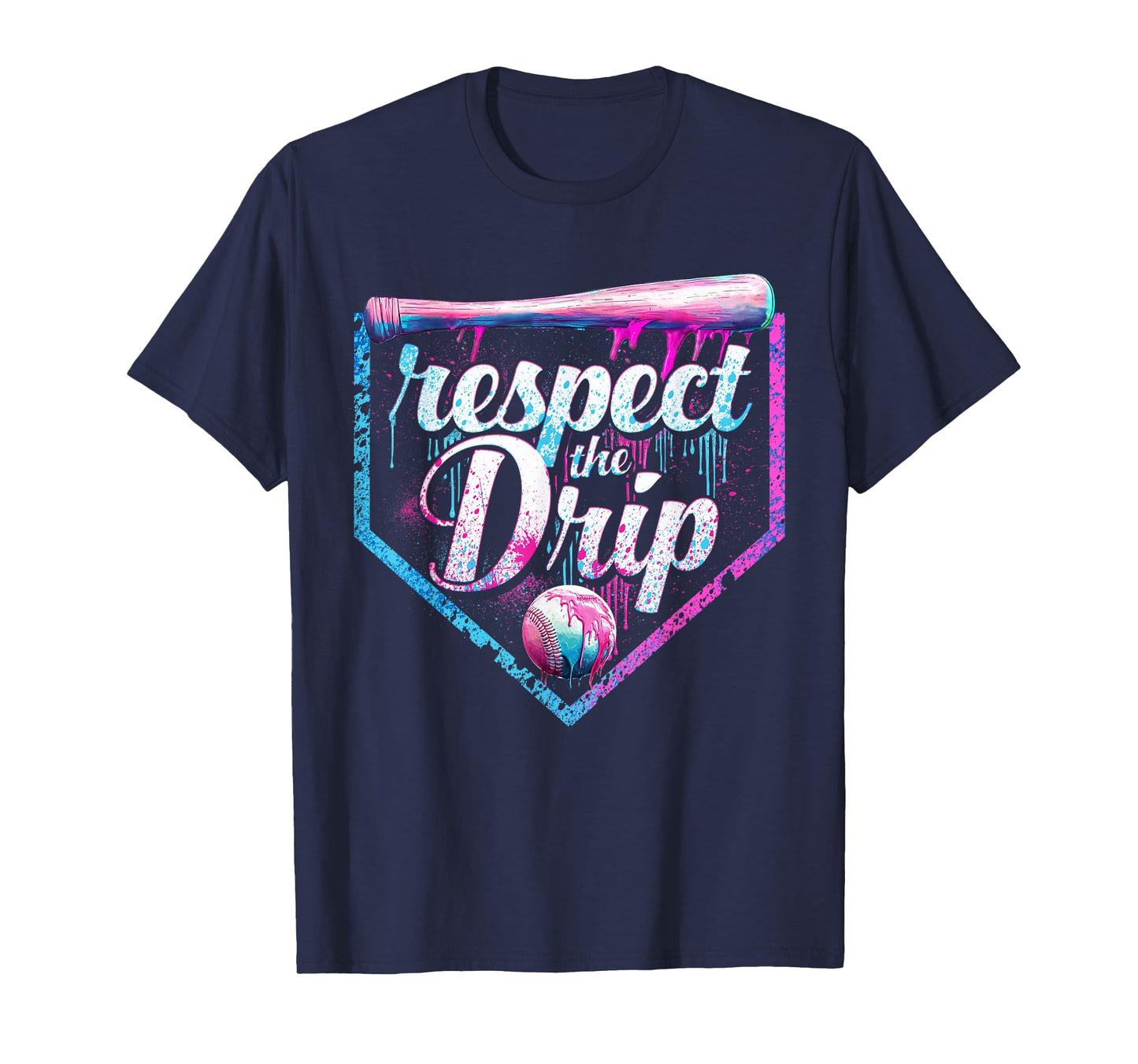 Baseball Drip Ice Cream Dripping Respect The Drip Boys Teen T-Shirt