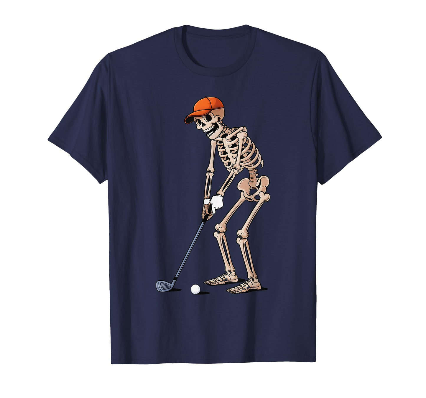 Funny Skeleton Golf Player Golfer Men Dad Halloween T-Shirt