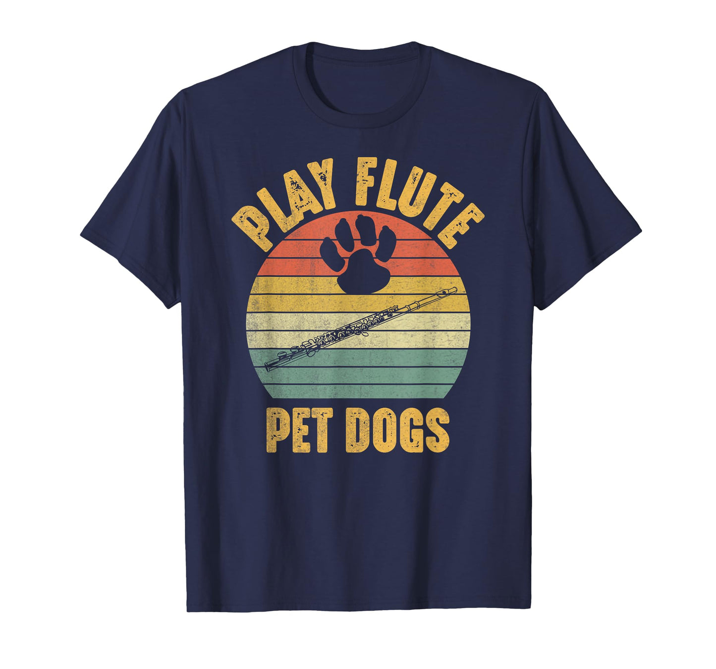 Pet Dogs Play Flute Funny Dog Lover and Flute Player Flutist T-Shirt