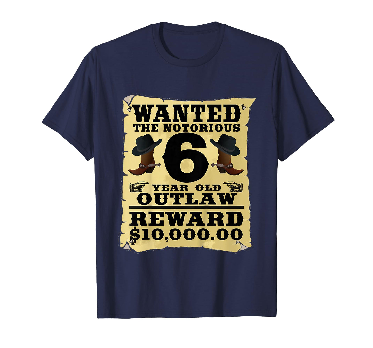 6 Year Old Cowboy Birthday Party Wild West Western 6th Gift T-Shirt