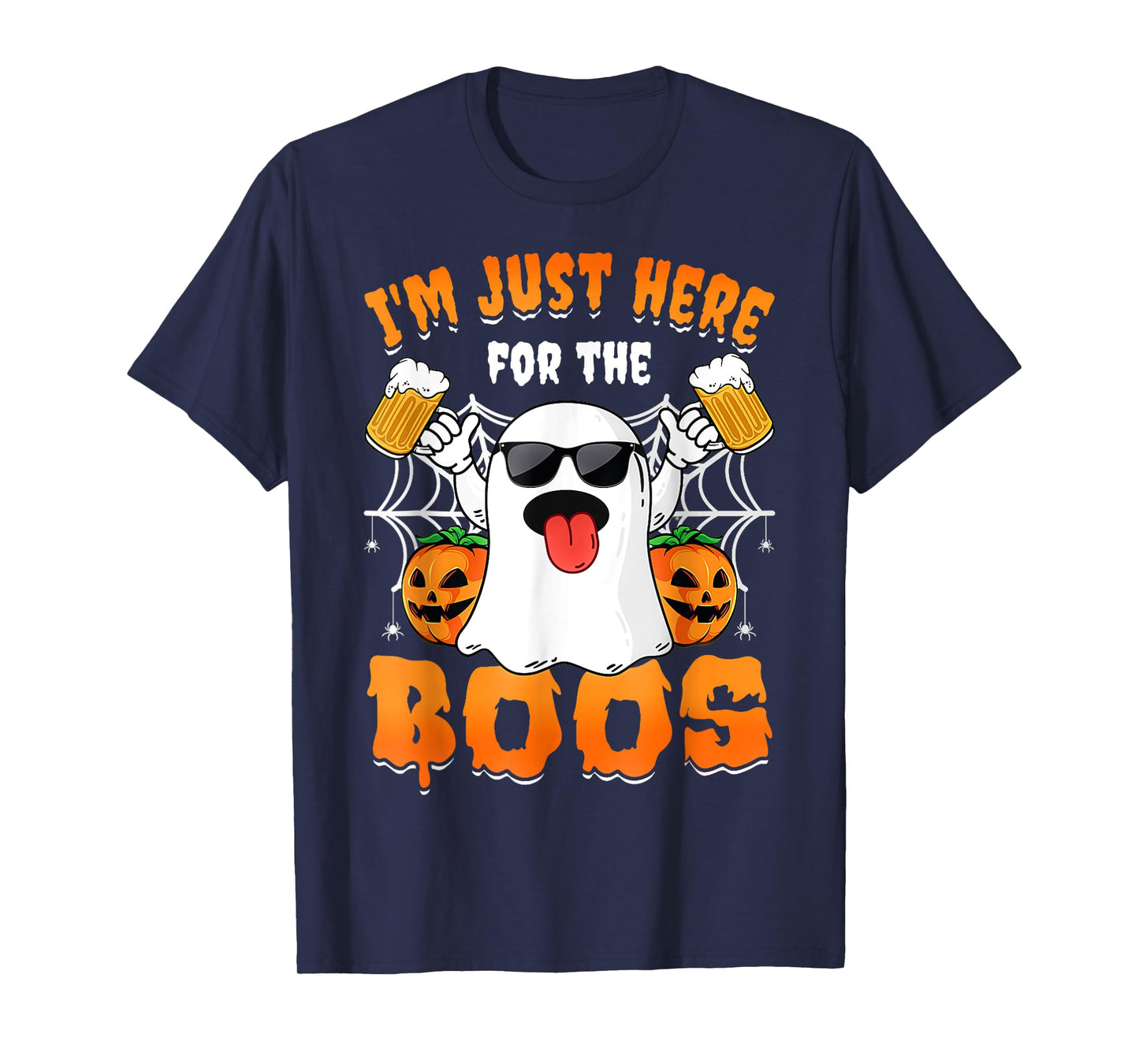 I'm Just Here For The Boos Funny Halloween Gifts Women Ghost T-Shirt