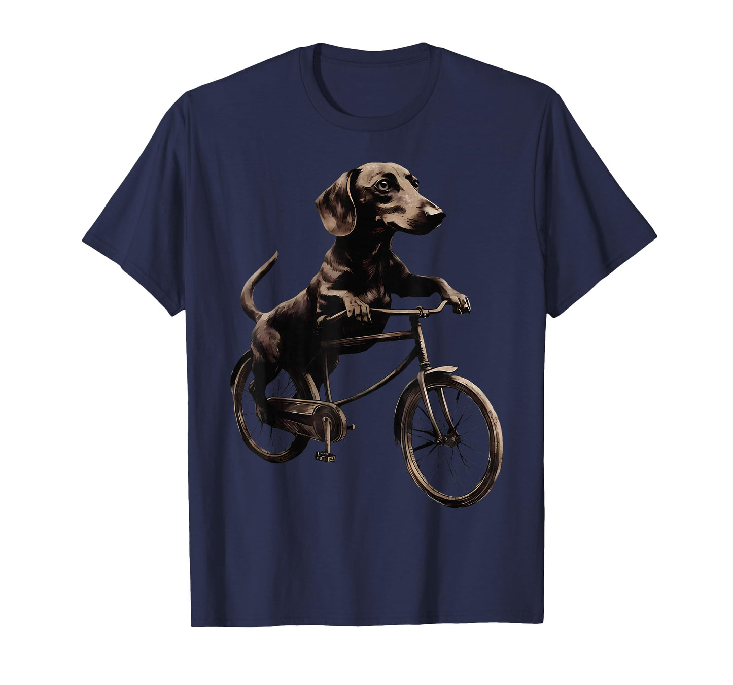 Dachshund Riding A Bike Bicycle Cycling Dachshund Dog Lover T-Shirt for Men Women Kids