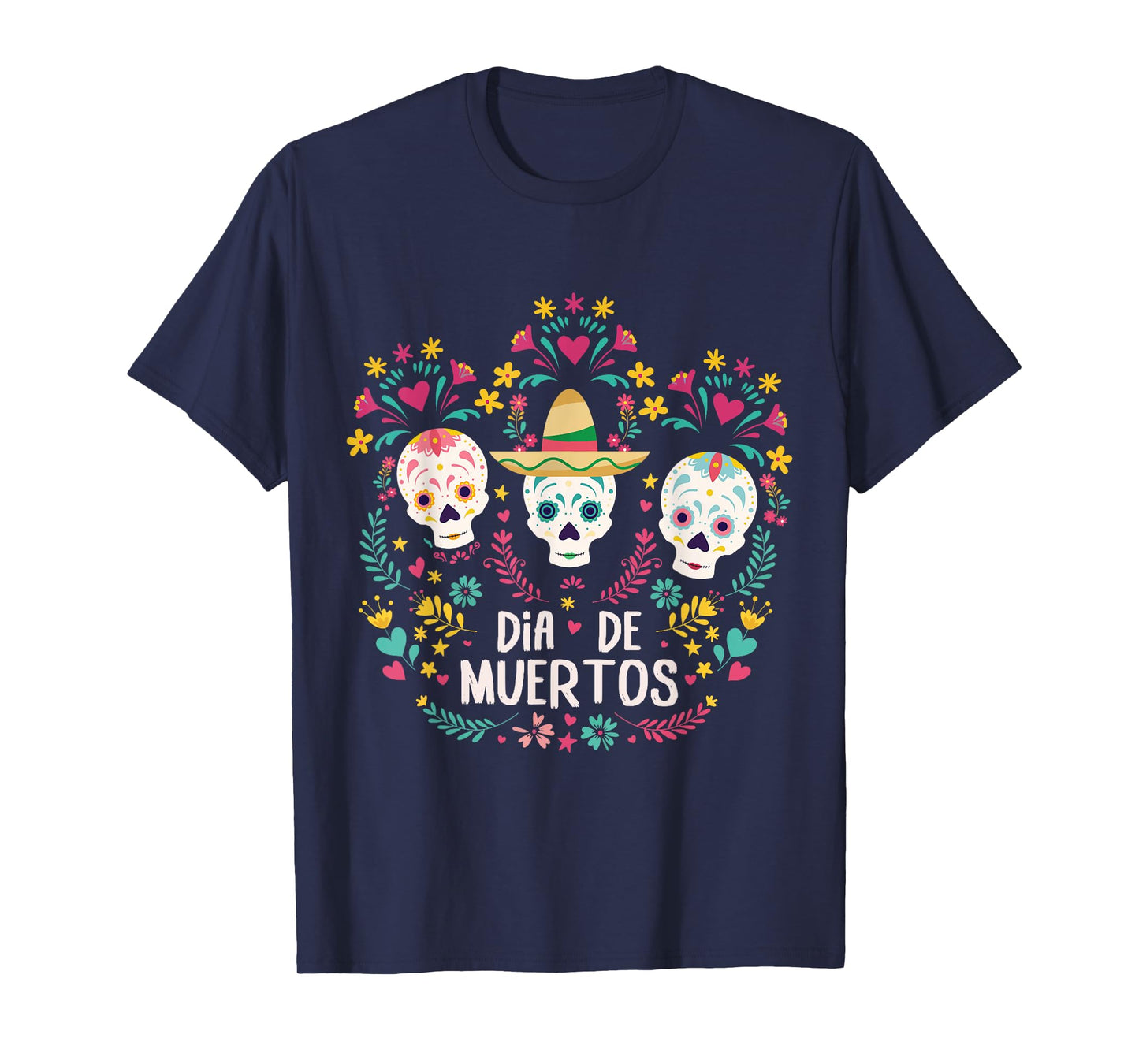 Dia De Muertos Skeleton Head Sugar Bone Halloween T-Shirt