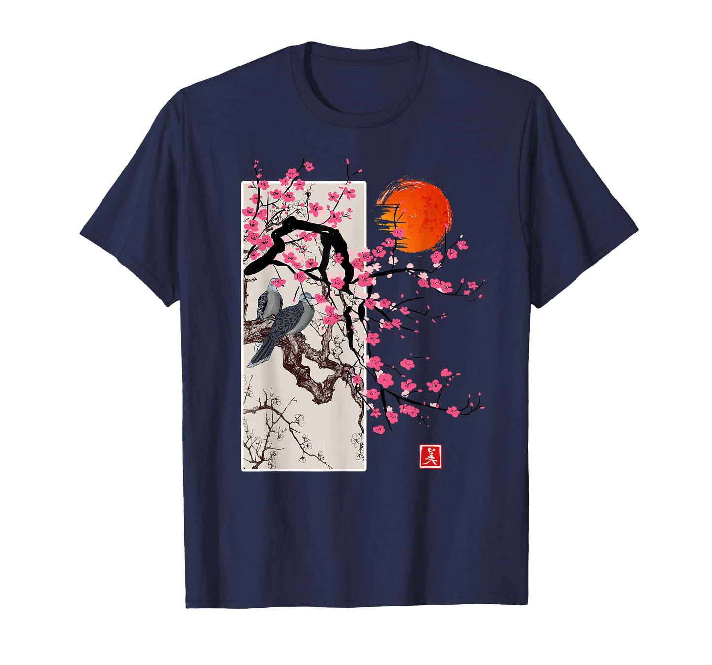 Vintage Sakura Blossom Japanese Cherry Scenery Gift Tee T-Shirt