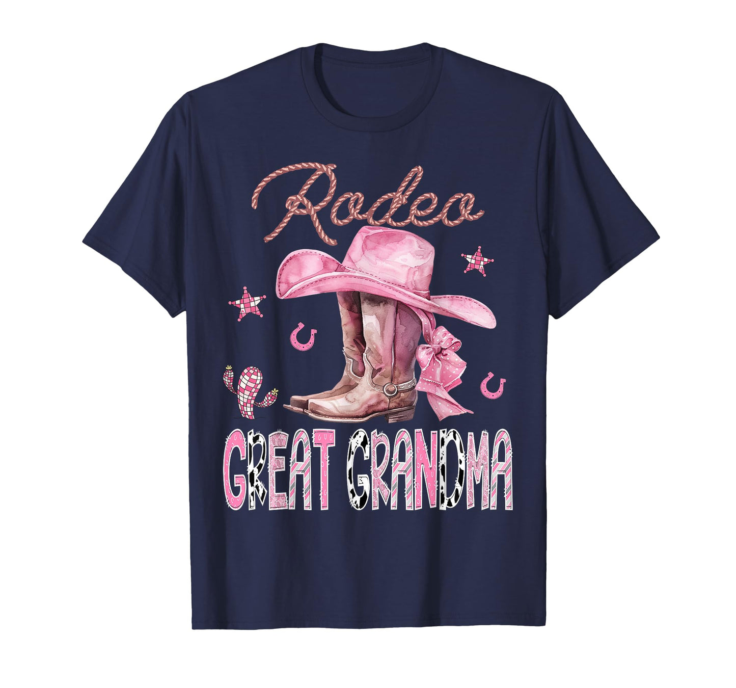 Rodeo Great Grandma Pink Boots Coquette CowGirl Birthday T-Shirt