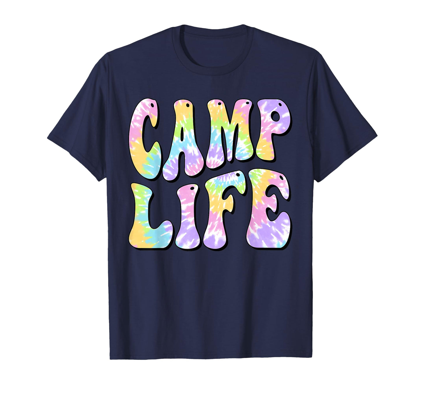 Camping Summer for Girls Summer Camp Tie-Die Retro T-Shirt
