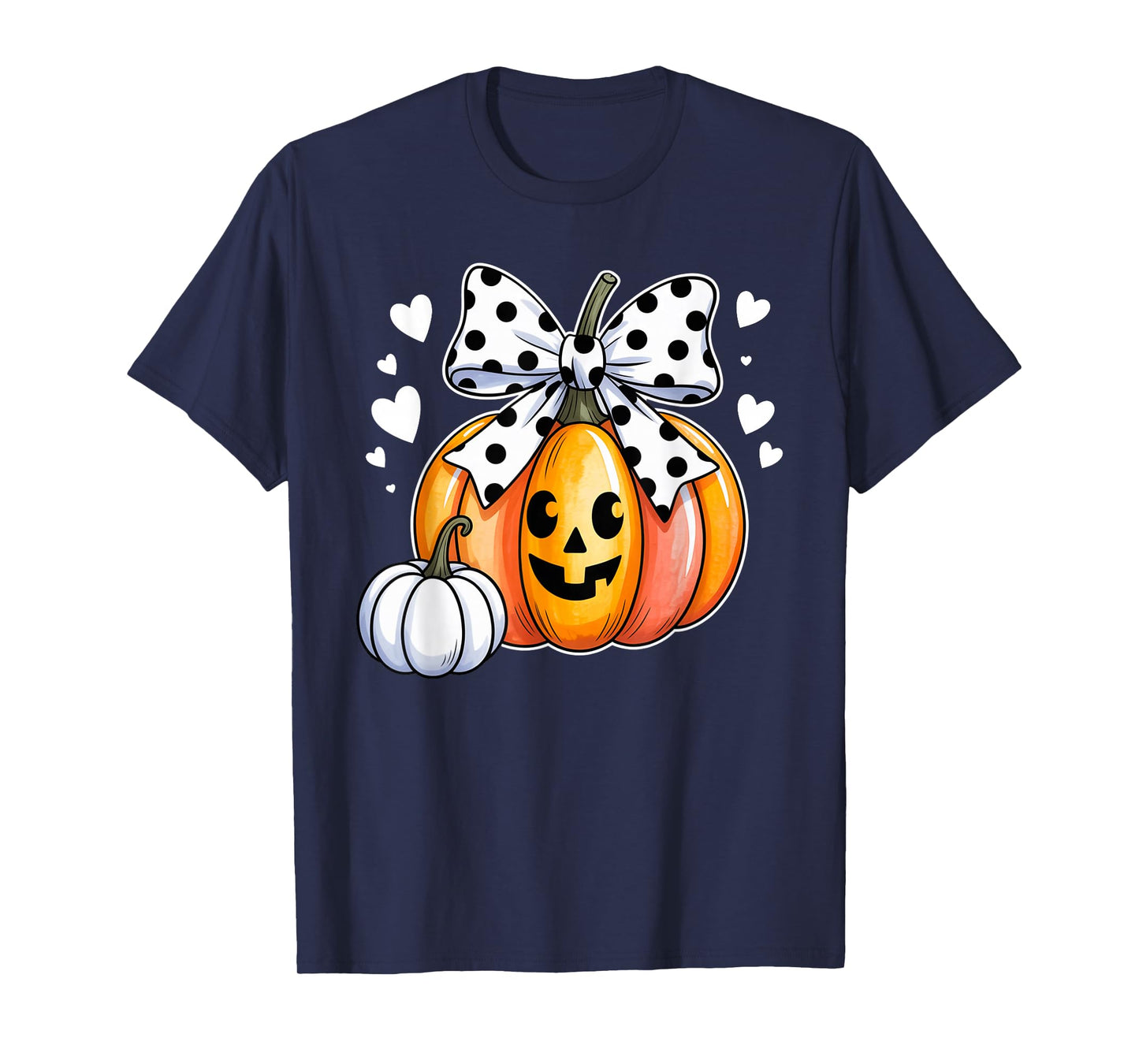Cute Pumpkin Bow Halloween Spooky Mama Mom Fall Vibes T-Shirt