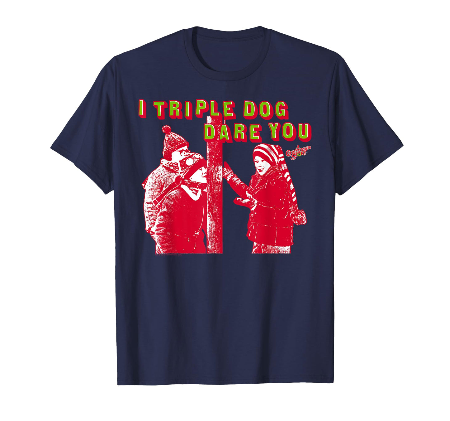 A Christmas Story Triple Dog Dare Red Photo Funny Holiday T-Shirt