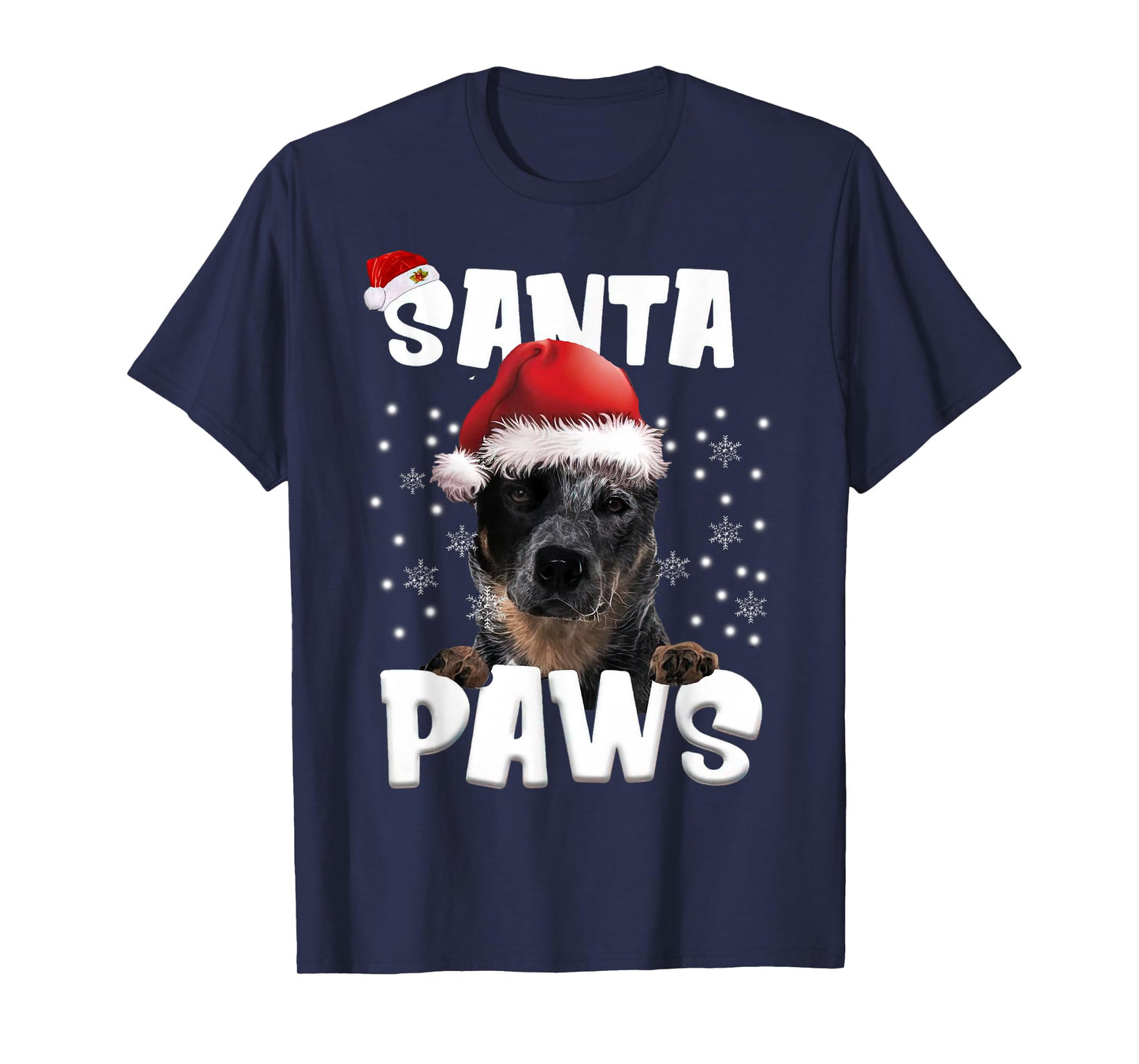 Funny Blue Heeler Christmas Lights Tree Dog Lover Xmas Men Women T-Shirt