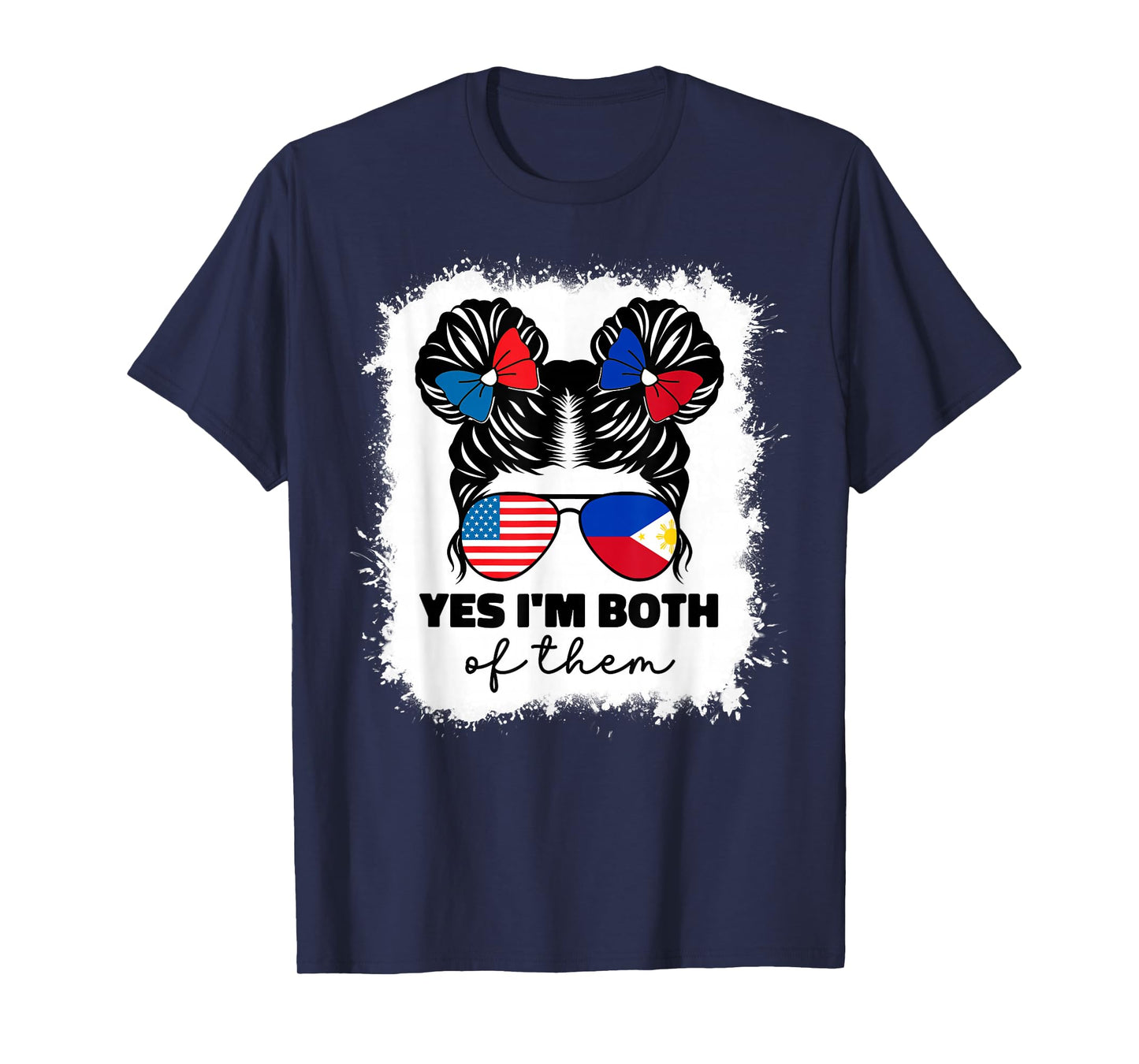 Half American Half Filipino Philippines Usa Flag Kids Girl T-Shirt