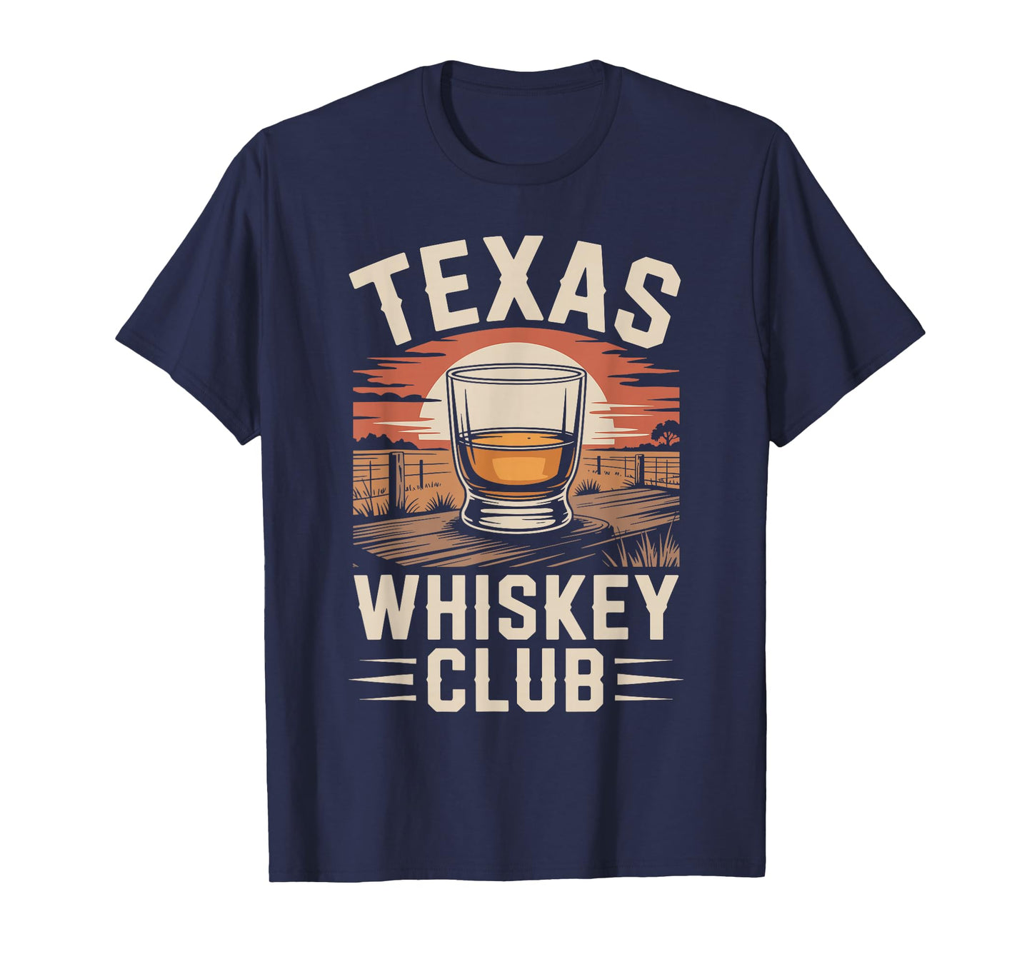 Texas Whiskey Club Sunset Retro Bourbon T-Shirt