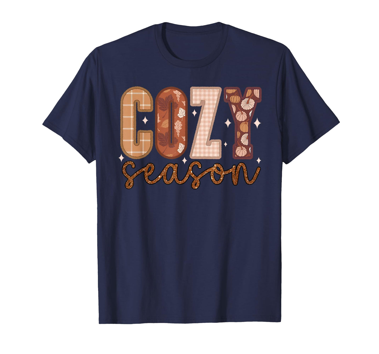 Cozy Season Pumpkin Autumn Fall Y'all Leaves Thanksgiving T-Shirt