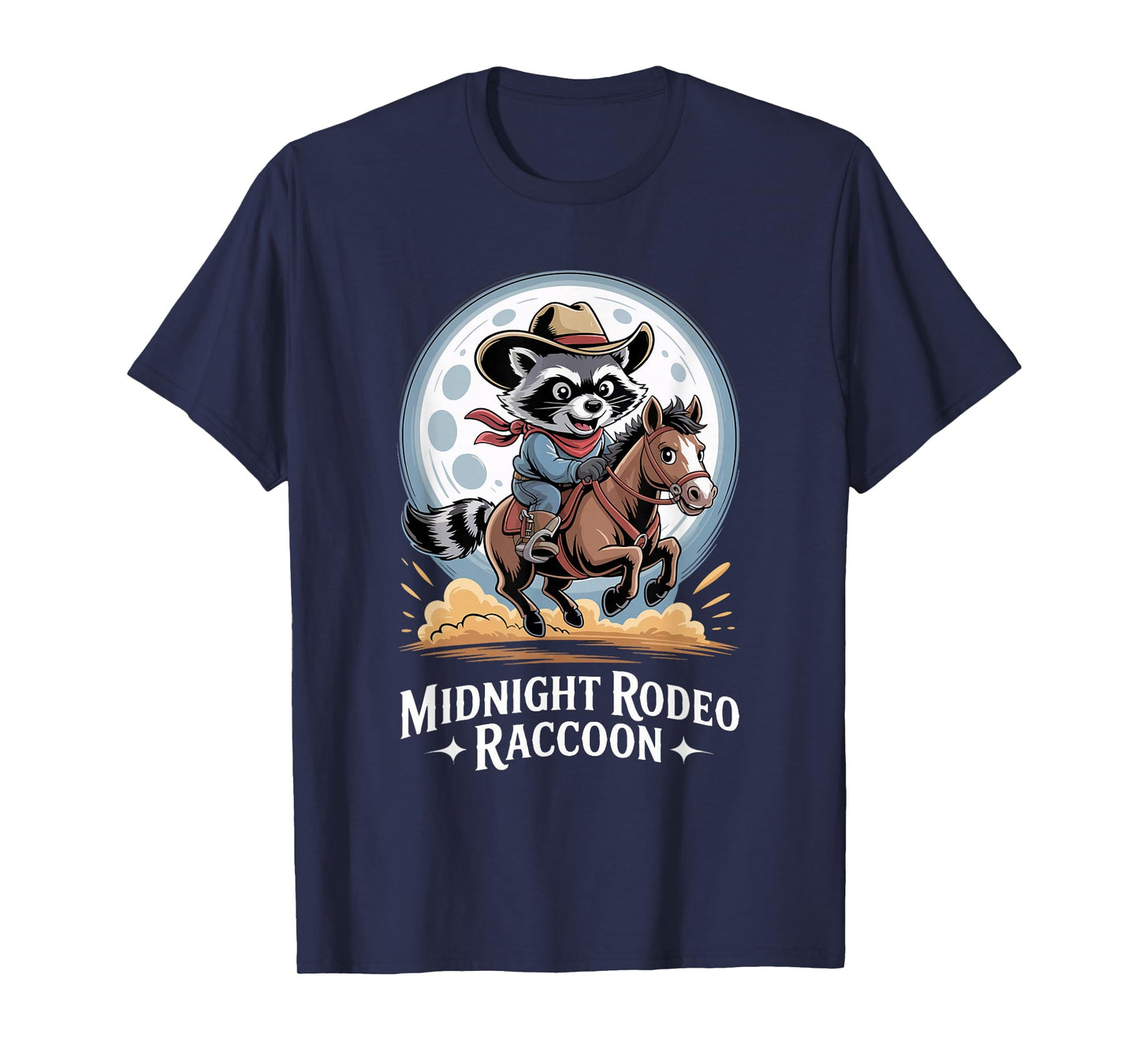 Western Rodeo Midnight Country Music Cowboy Raccoon T-Shirt