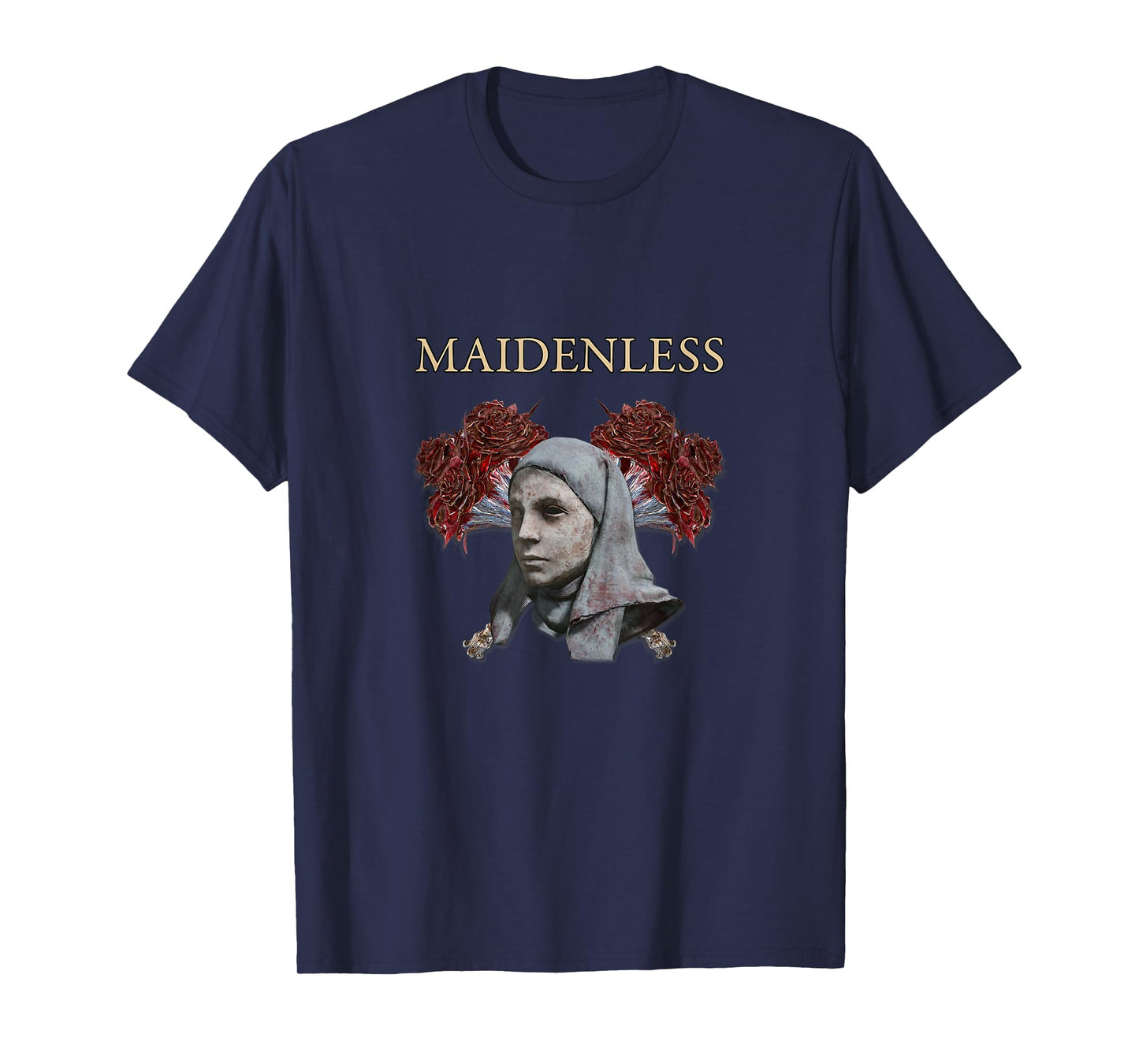 SoulsGang Maidenless Black Elden Ring Meme T-Shirt, Women's Classic Fit, Small, Short Sleeve
