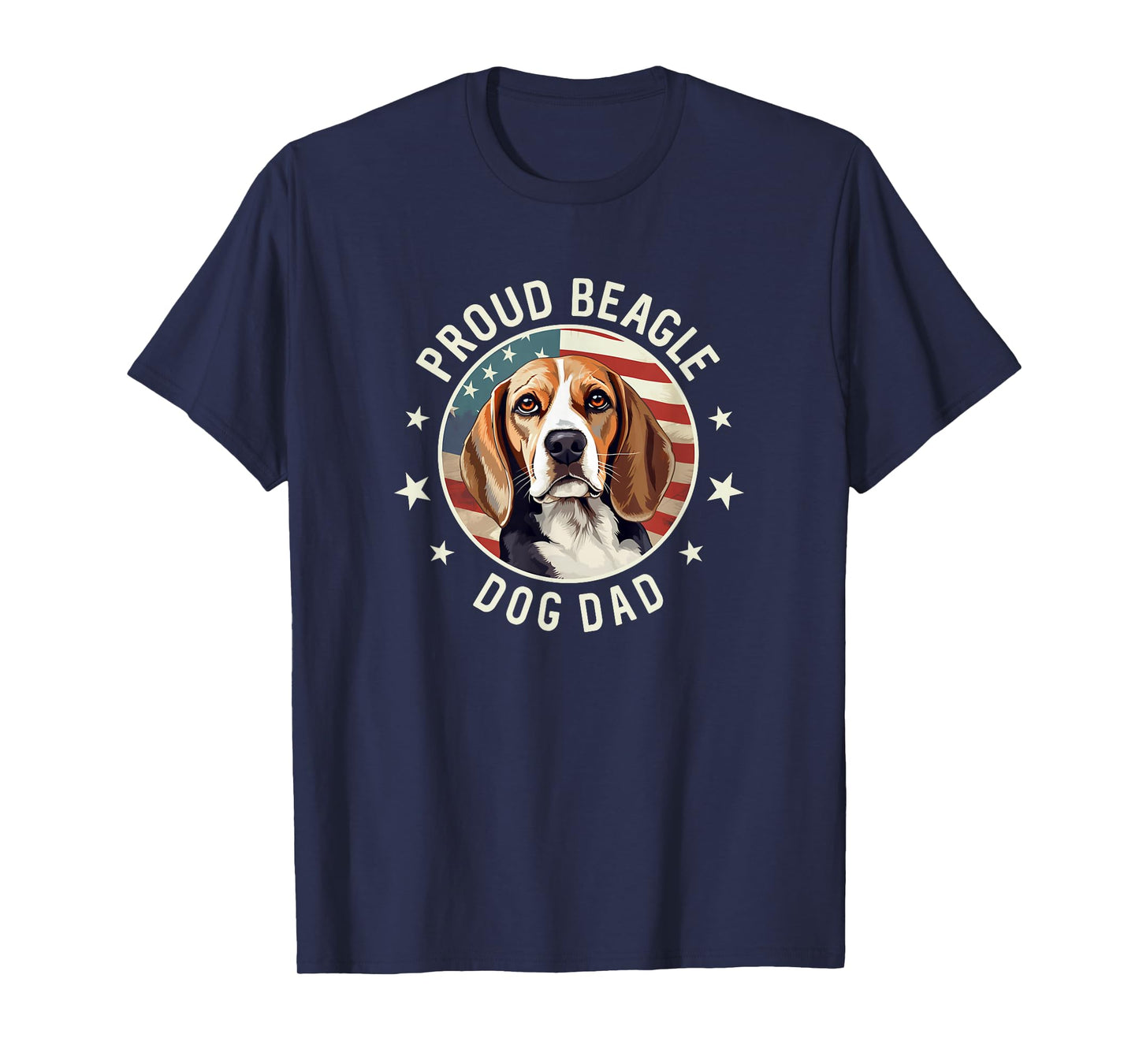 Beagle Gifts for Men American Flag Proud Beagle Dog Dad T-Shirt