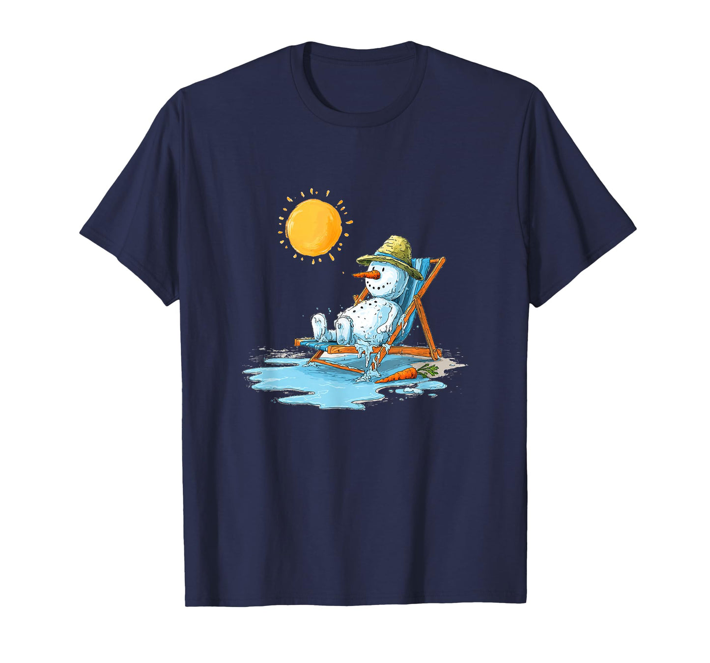 Funny Vacation Snowman for Sunbath Lovers T-Shirt