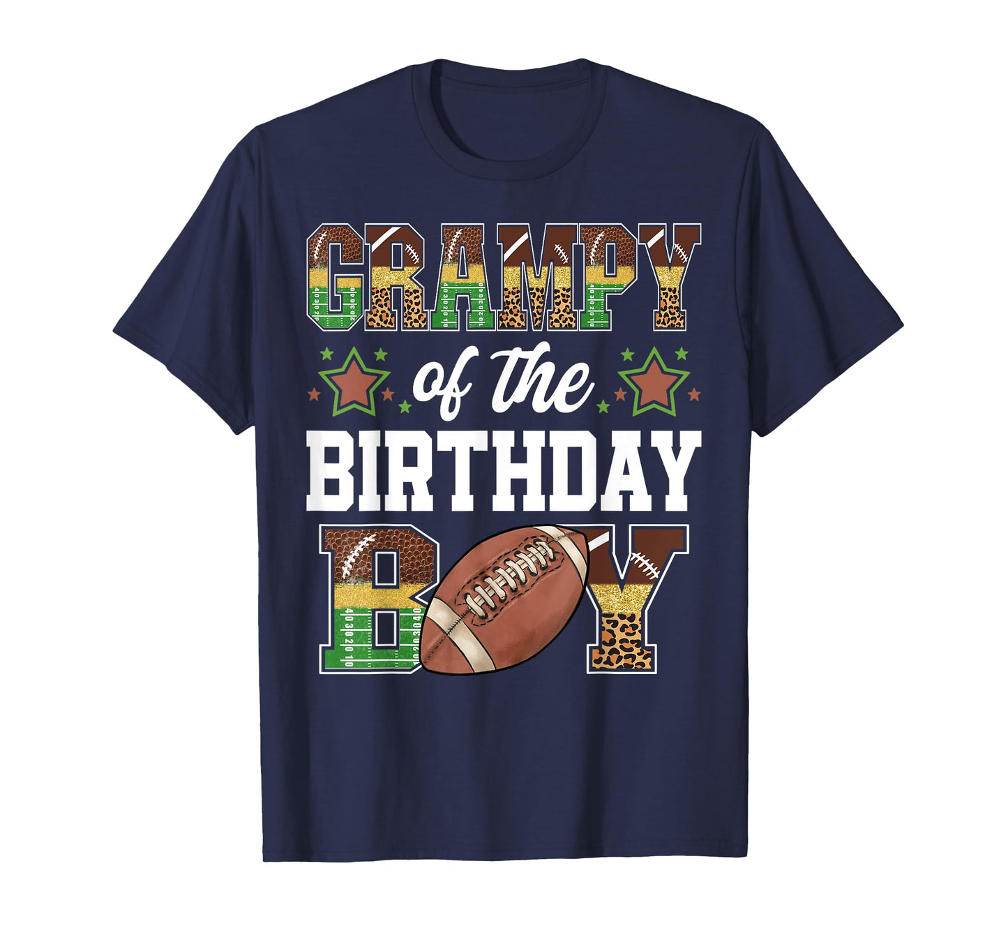 Grampy Of The Birthday Boy Football Player Family Matching T-Shirt