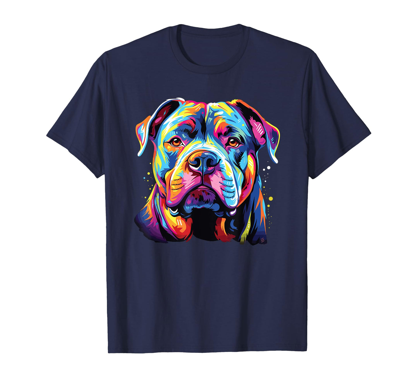Watercolor Colorful American Bulldog Dog T-Shirt