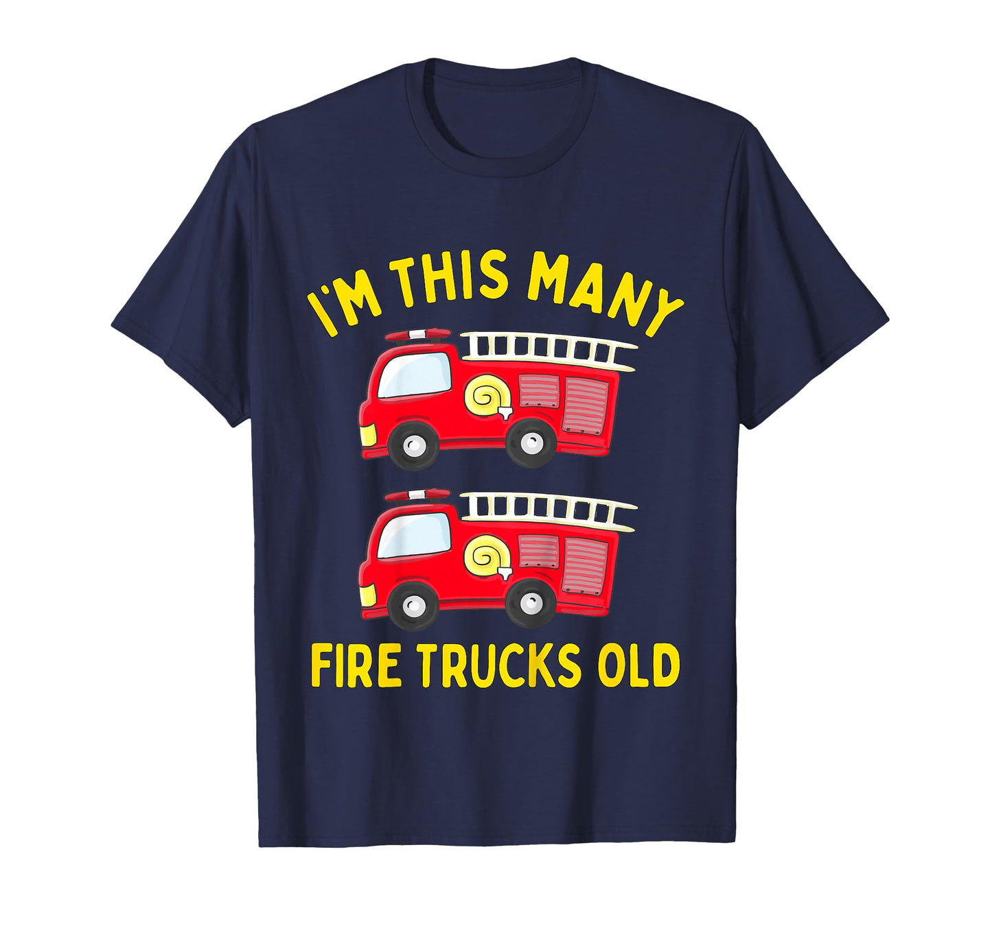 Kids Fire Truck 2nd Birthday Boy Toddler Firefighter 2 Two T-Shirt
