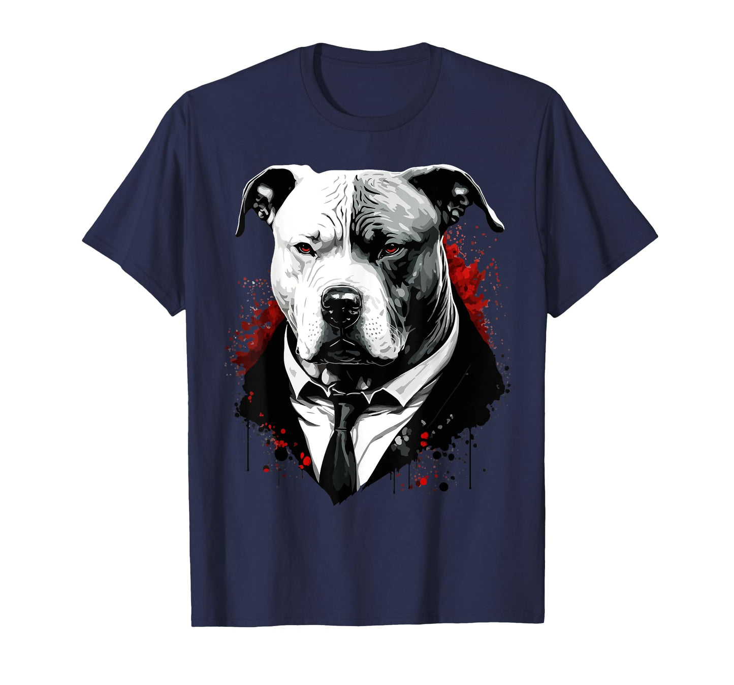Pitbull Dog Gangster in Suit Funny Mob Boss Mafia-Themed Men Women Kids T-Shirt