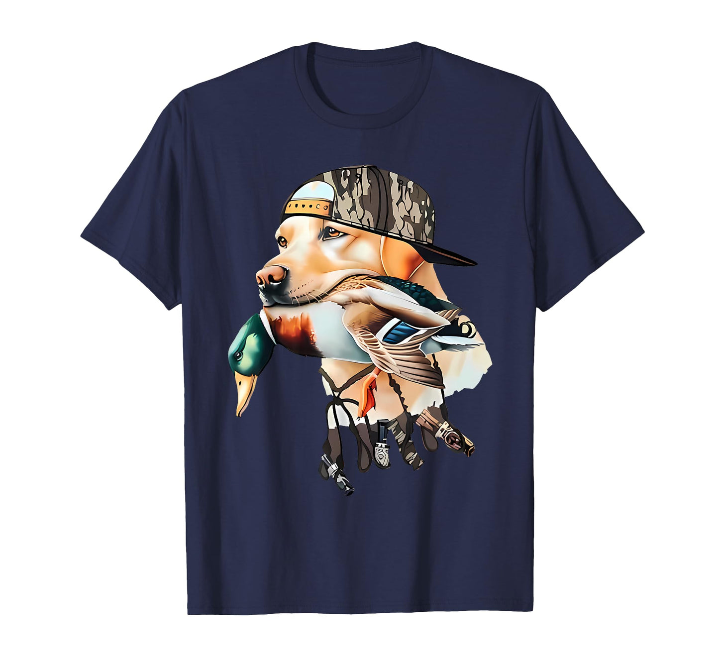 Bold Hunting Dog with Duck Hello Hunting Season T-Shirt