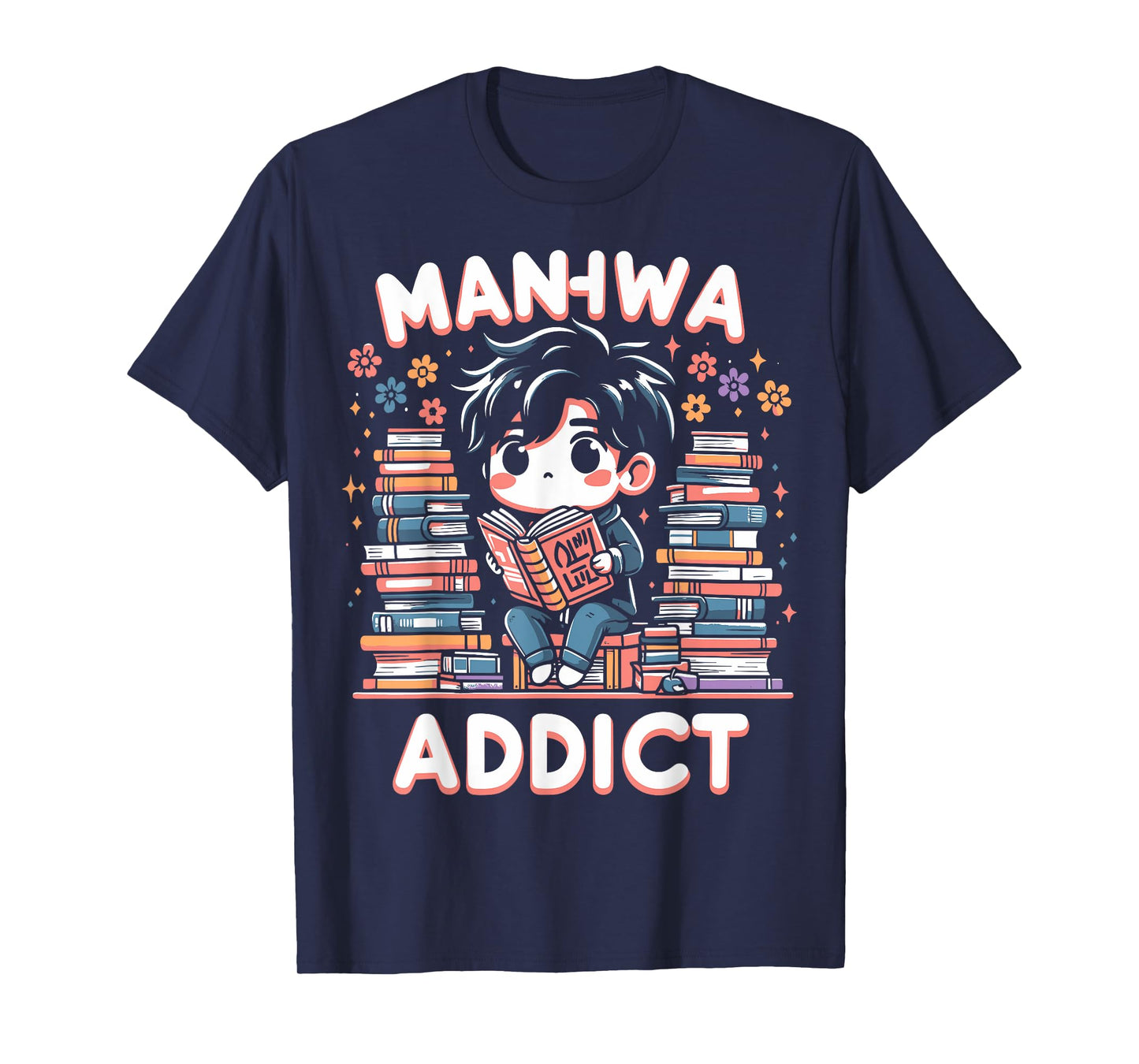 AMM - Anime Manga Manhwa Funny Gift for Manhwa Addict Fan Unisex-Adults Black T-Shirt