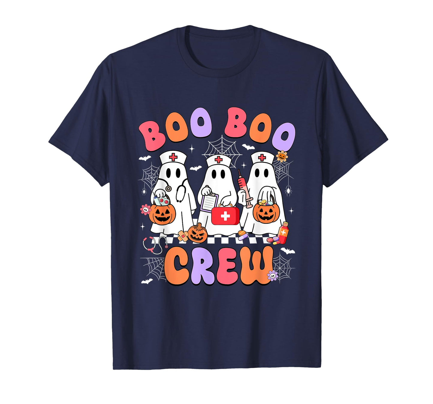 Groovy Boo Boo Crew Nurse Funny Ghost Women Halloween Women T-Shirt
