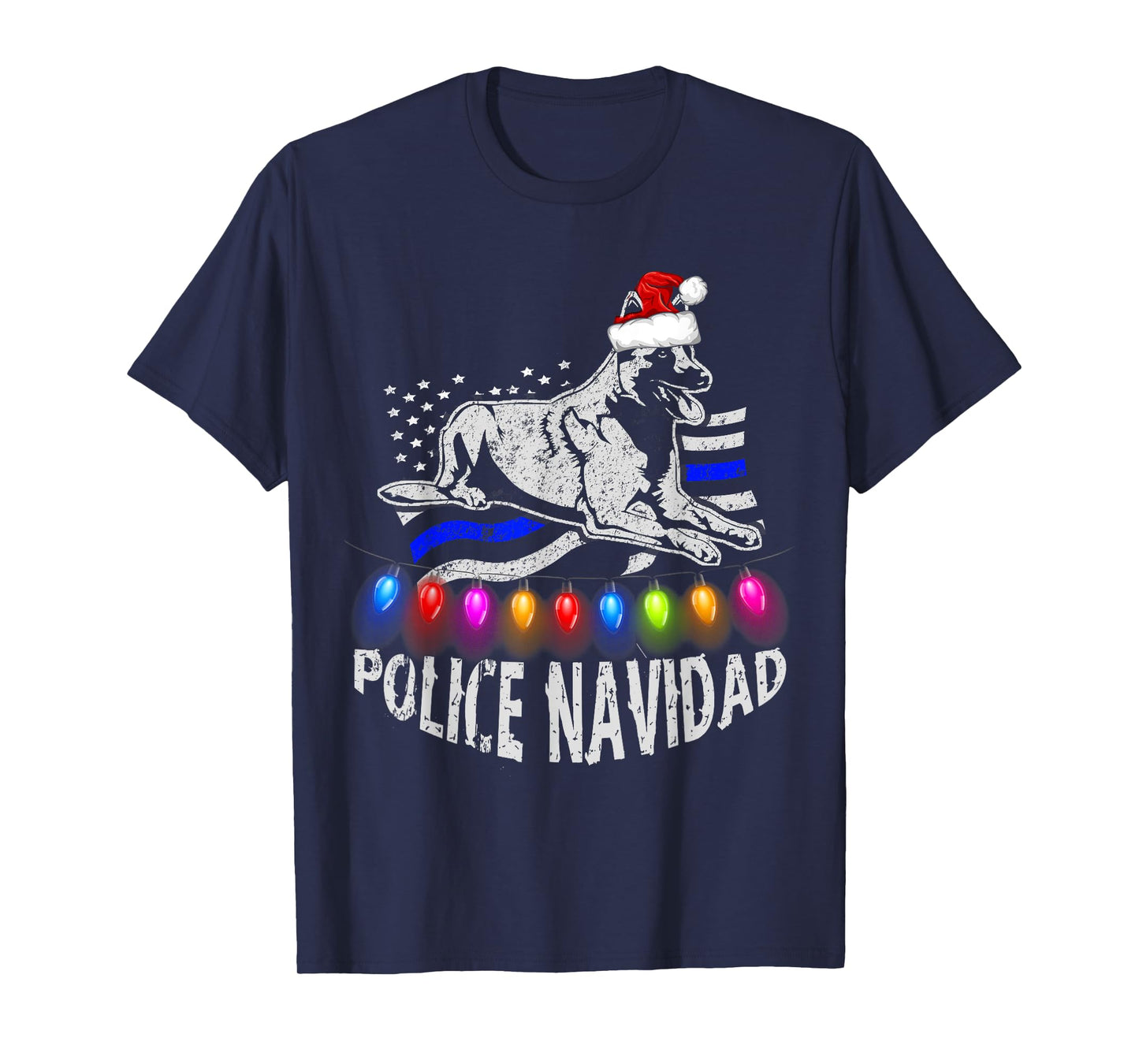 Police Christmas Navidad Shirt for Law Enforcement Malinois