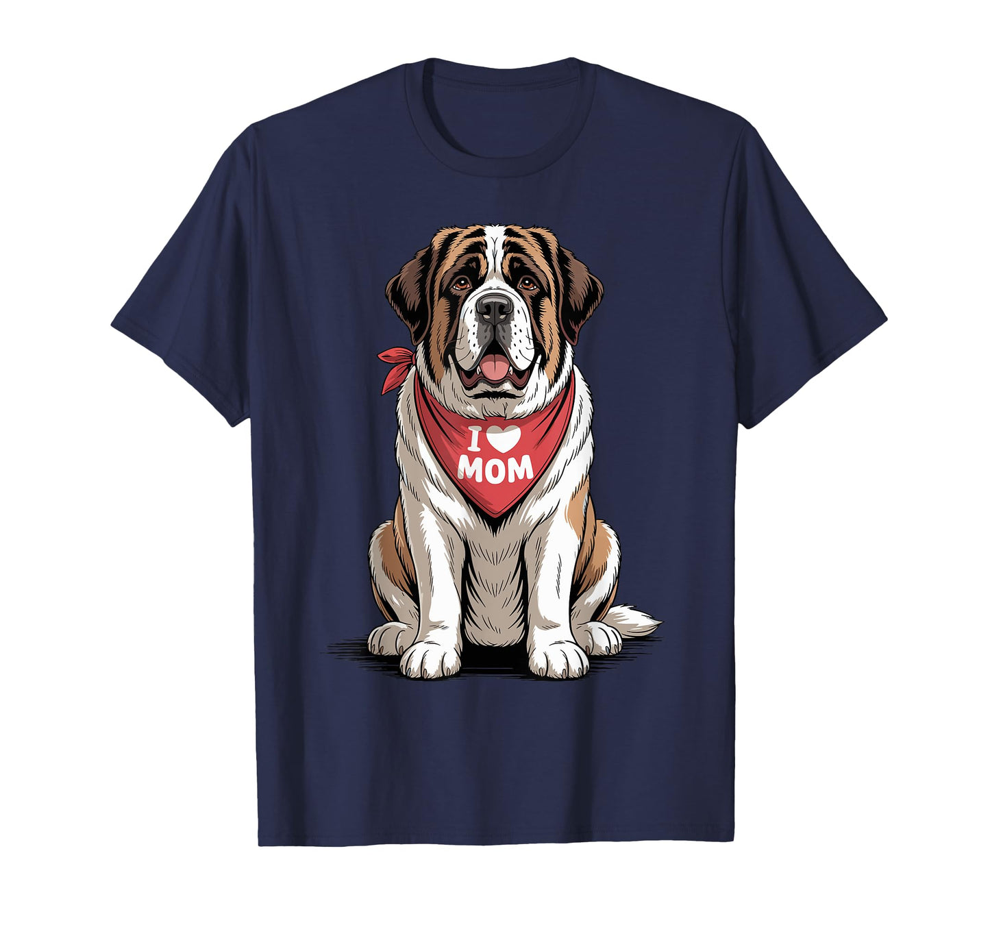 I Love Mom Saint Bernard Lover Dog Mother's Day T-Shirt
