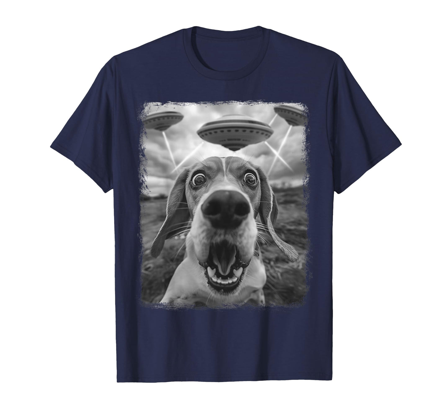 Beagle Dog UFO Alien Extraterrestrial Selfie T-Shirt