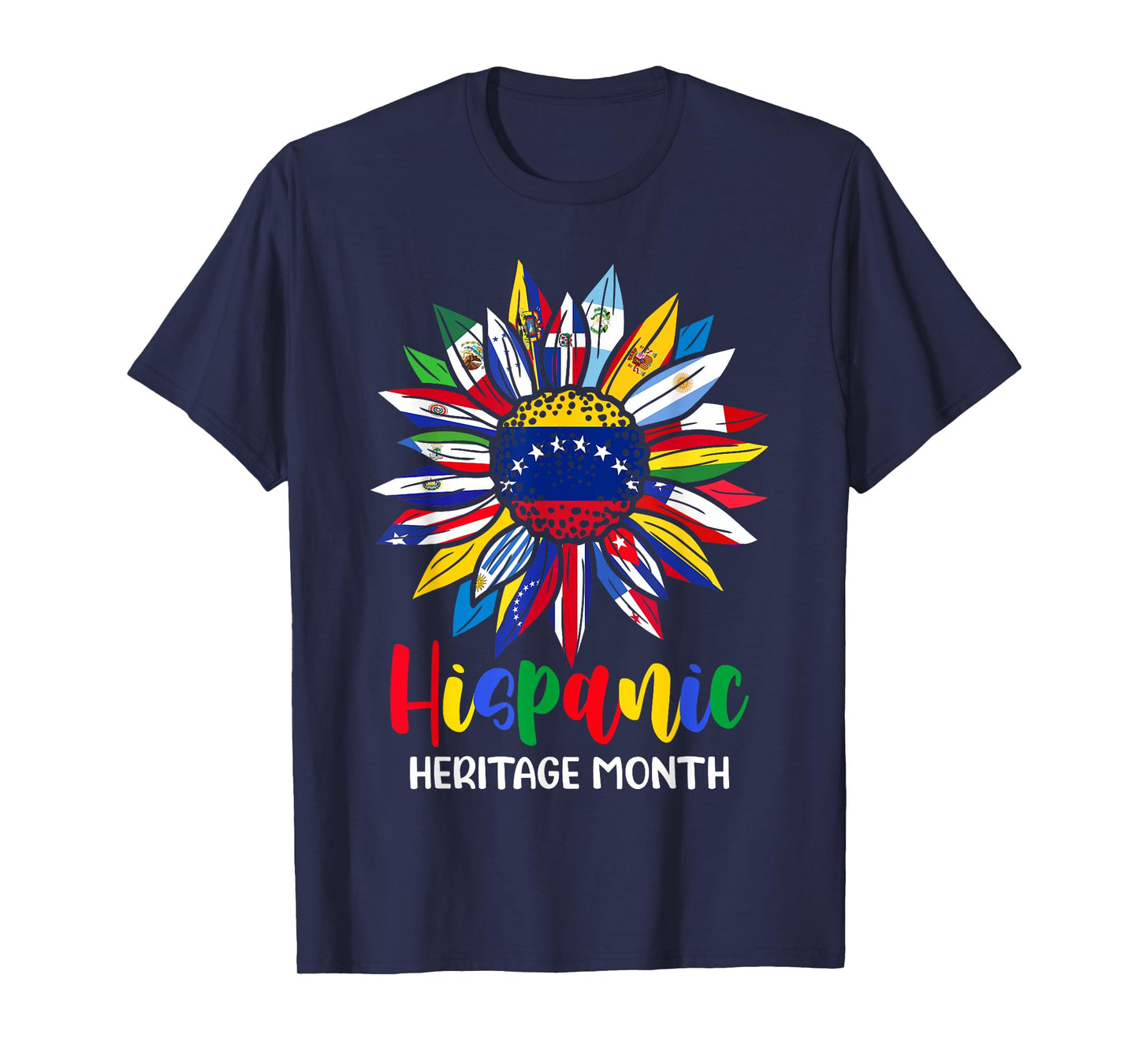 Hispanic Heritage Month Venezuela Flag Sunflower Latino Flag T-Shirt