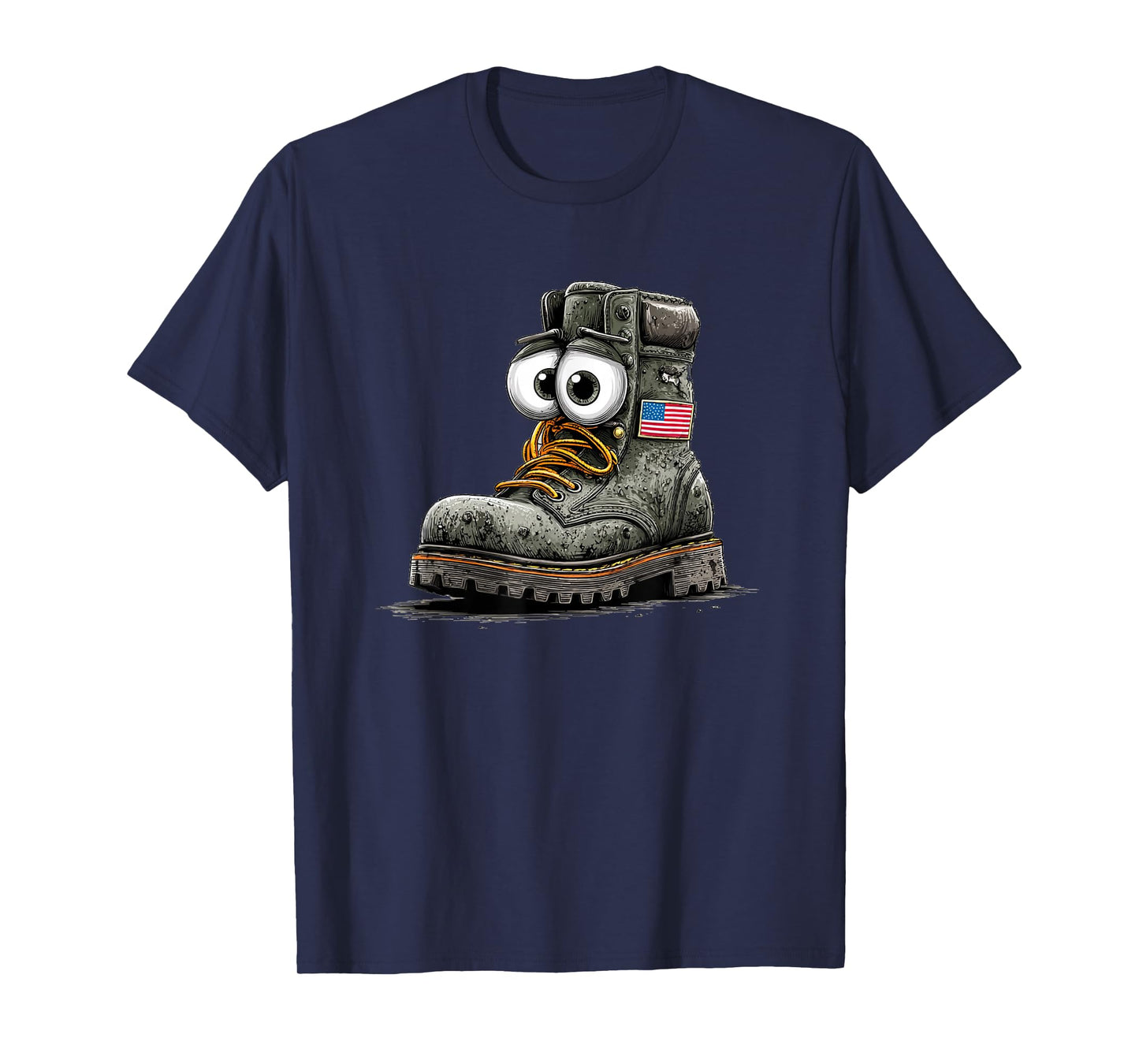 Cool US Shoes in Shoe Store Graphic with Patriotic Flag T-Shirt
