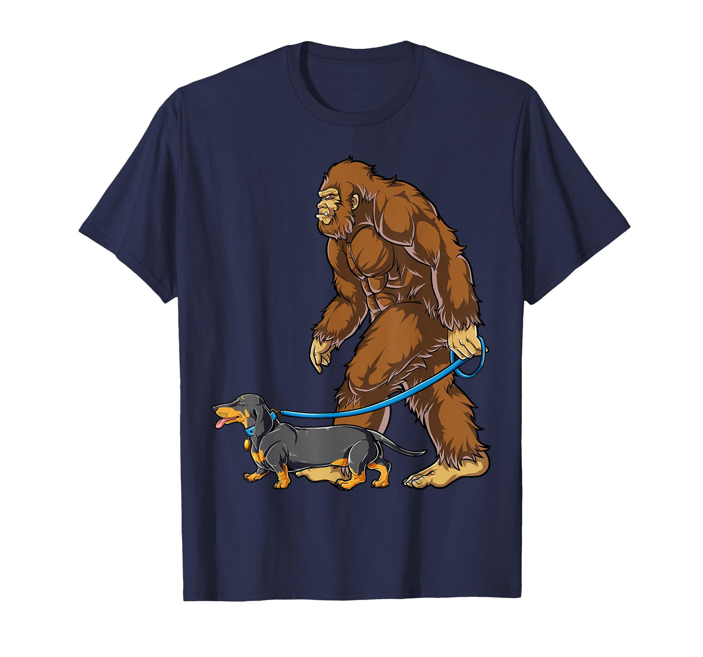 Bigfoot Dachshund Dog Walk Funny Sasquatch Lovers Men Women T-Shirt