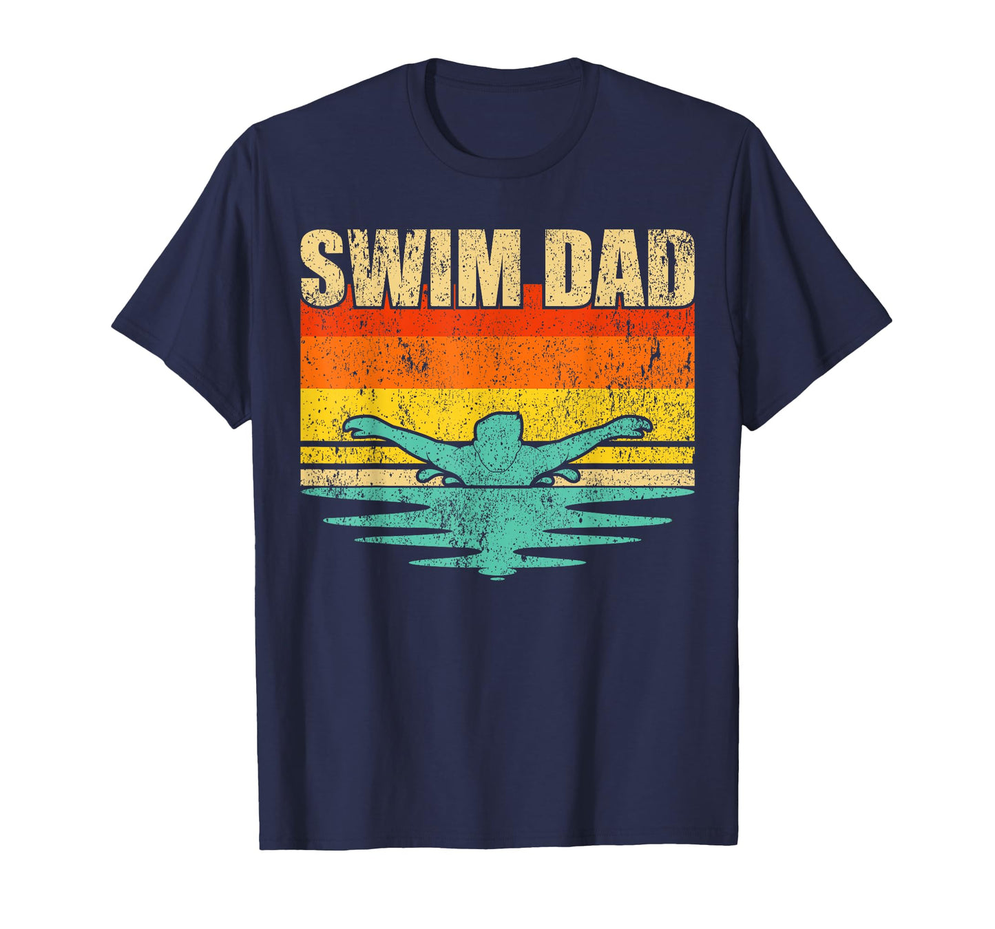 Vintage Style Swimming Lover Swimmer Swim Dad Father's Day T-Shirt