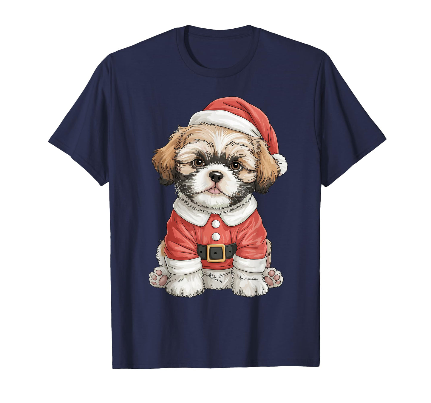 Cute Christmas Shih Tzu Santa Dog Lover T-Shirt