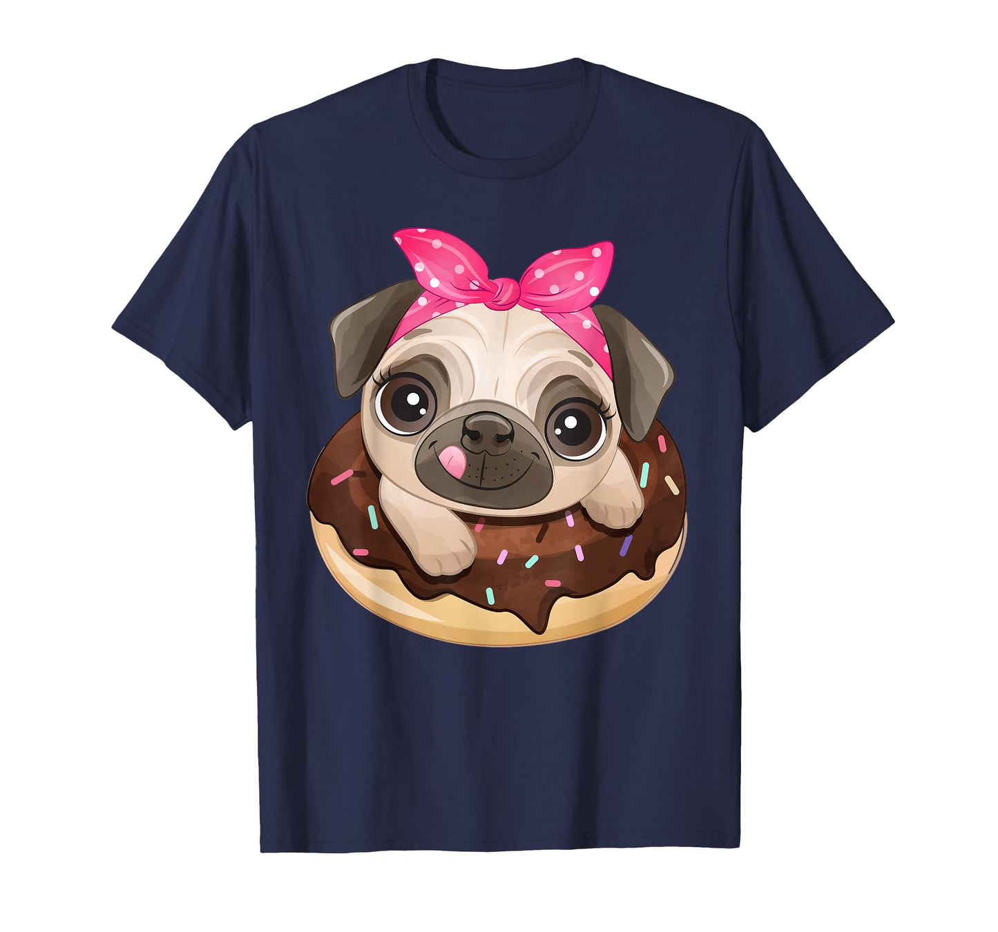 Cute Pug Shirt Donut Girls Dog T-Shirt