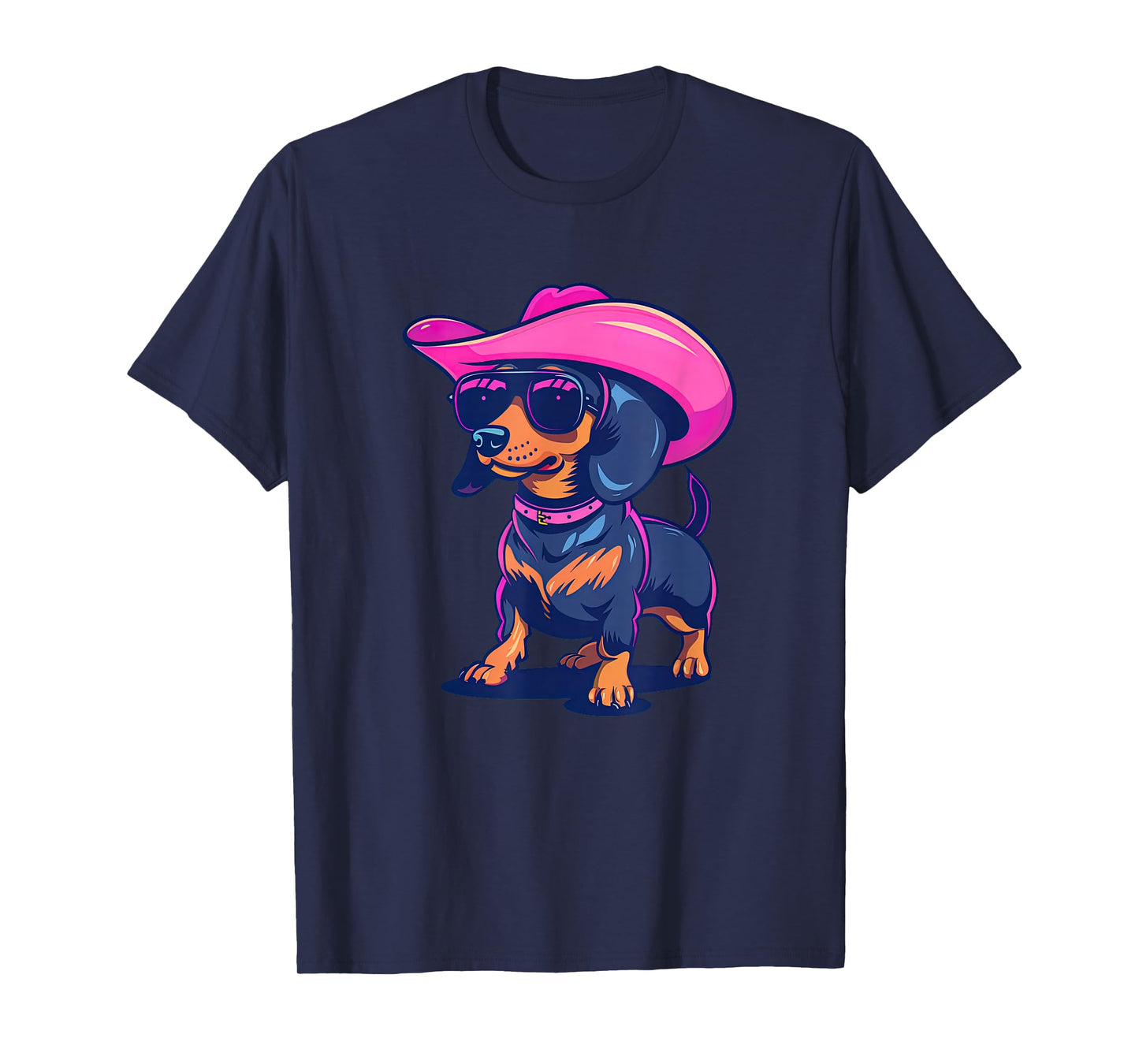 Cute Dachshund Pink Cowboy Hat Wiener Sausage Dog Puppy T-Shirt