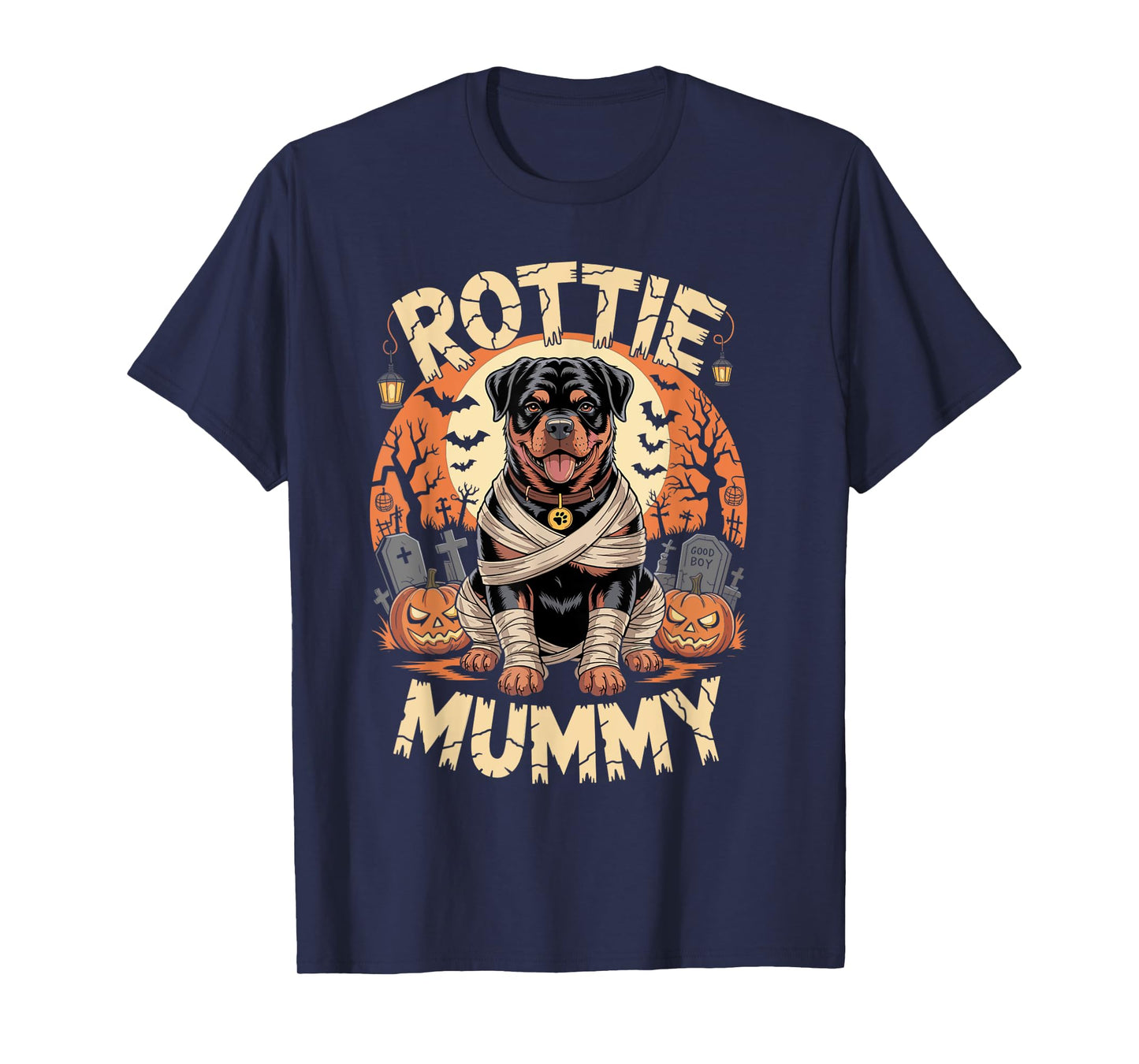 Rottweiler Funny Halloween Costume Dog Owner Rottie Mummy T-Shirt